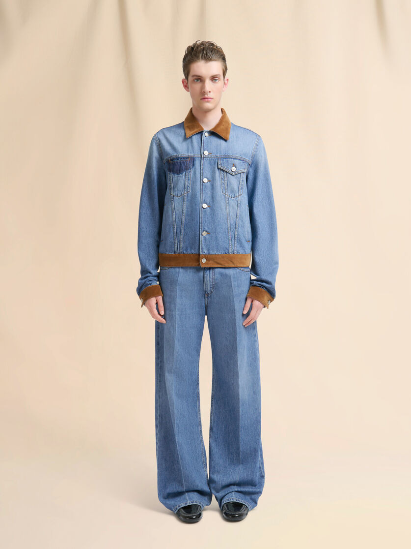 BLUE DENIM TRUCKER JACKET WITH PATCH ON BACK - 2