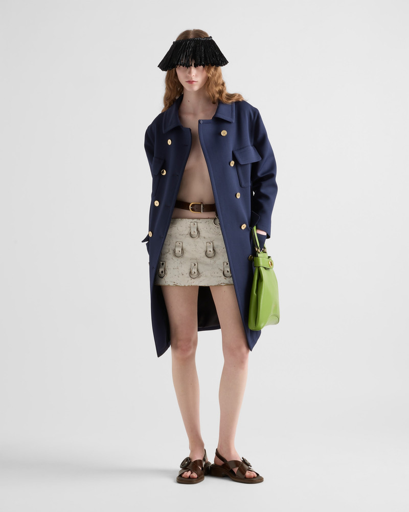 Prada Embellished leather miniskirt outlook