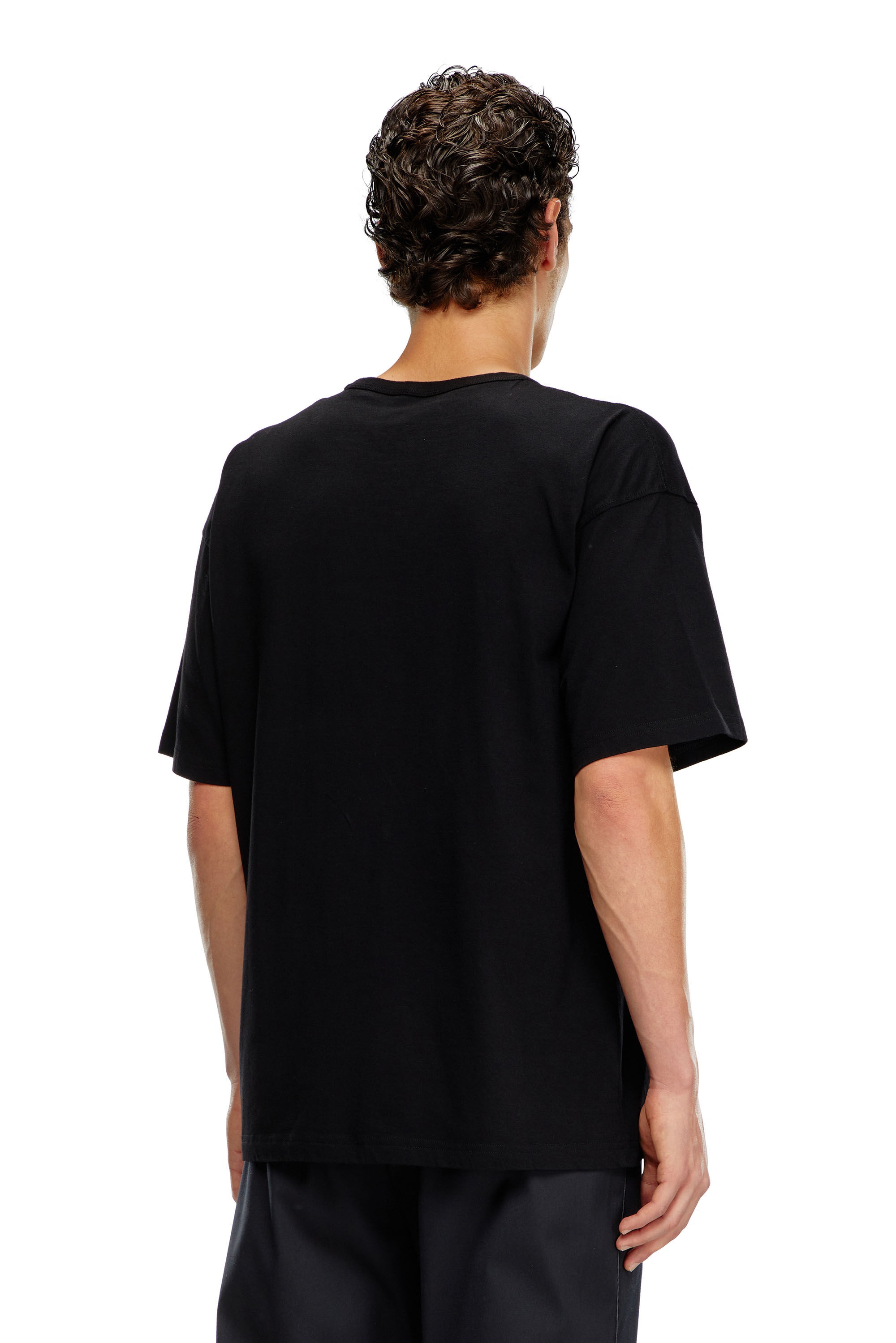 【DIESEL】T-Boxt-Q3 Diesel T-BOXT-Q3 - Layered T-shirt with burn-out finish