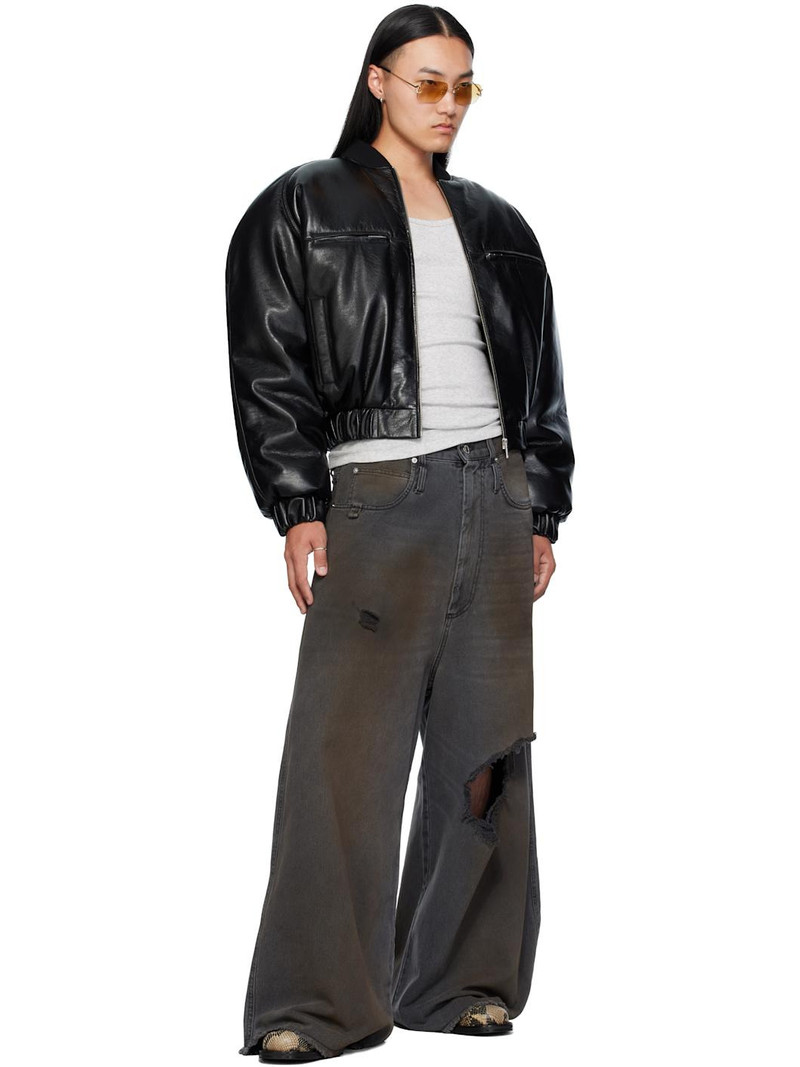 Black Riot Faux-Leather Bomber Jacket 5