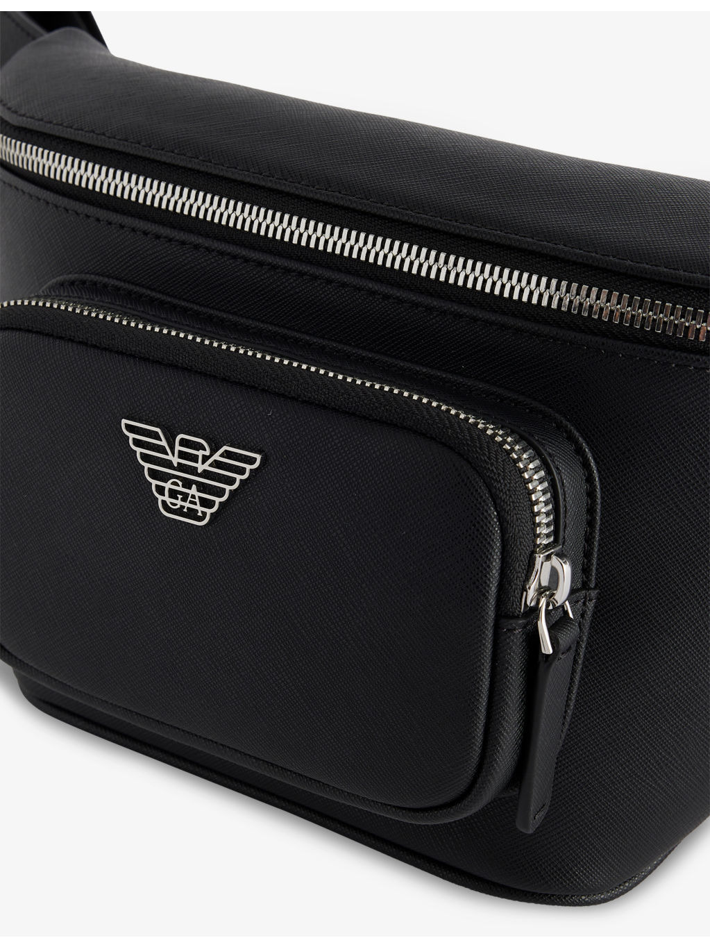 ;Log-Embellished Saffiano-Leather Belt Bag - 3