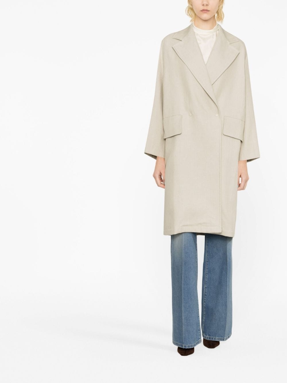 double-breasted duster coat - 4
