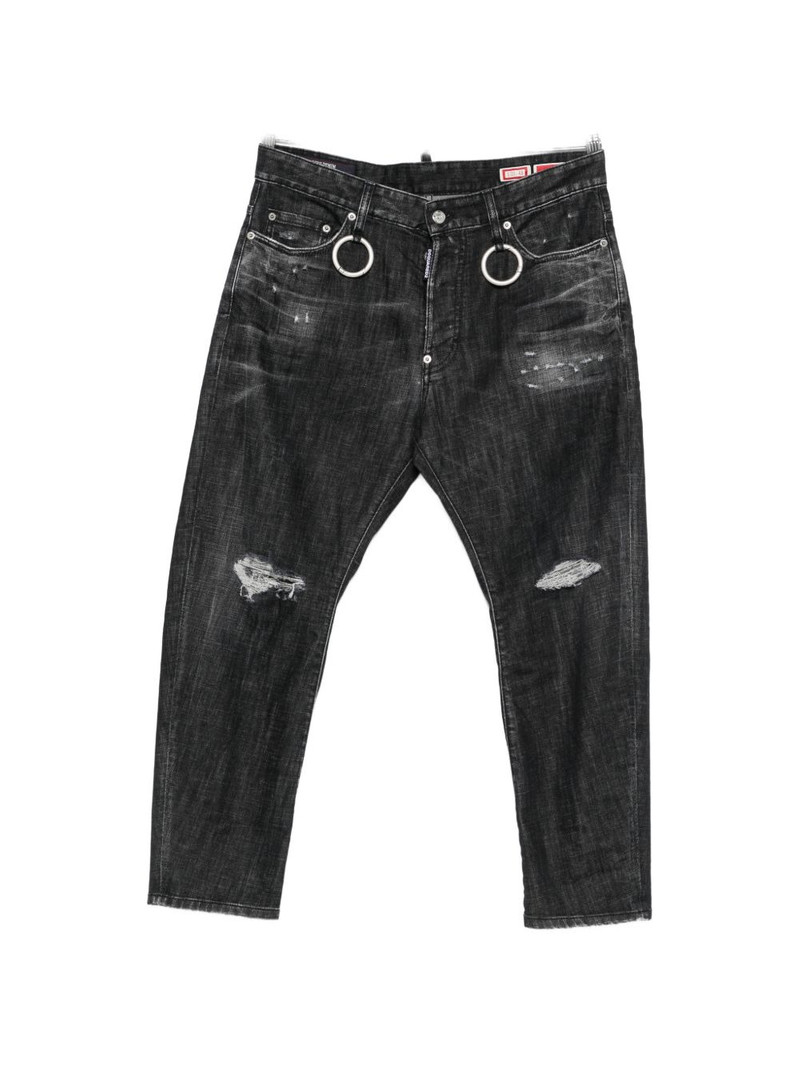 distressed ring-detail jeans 1