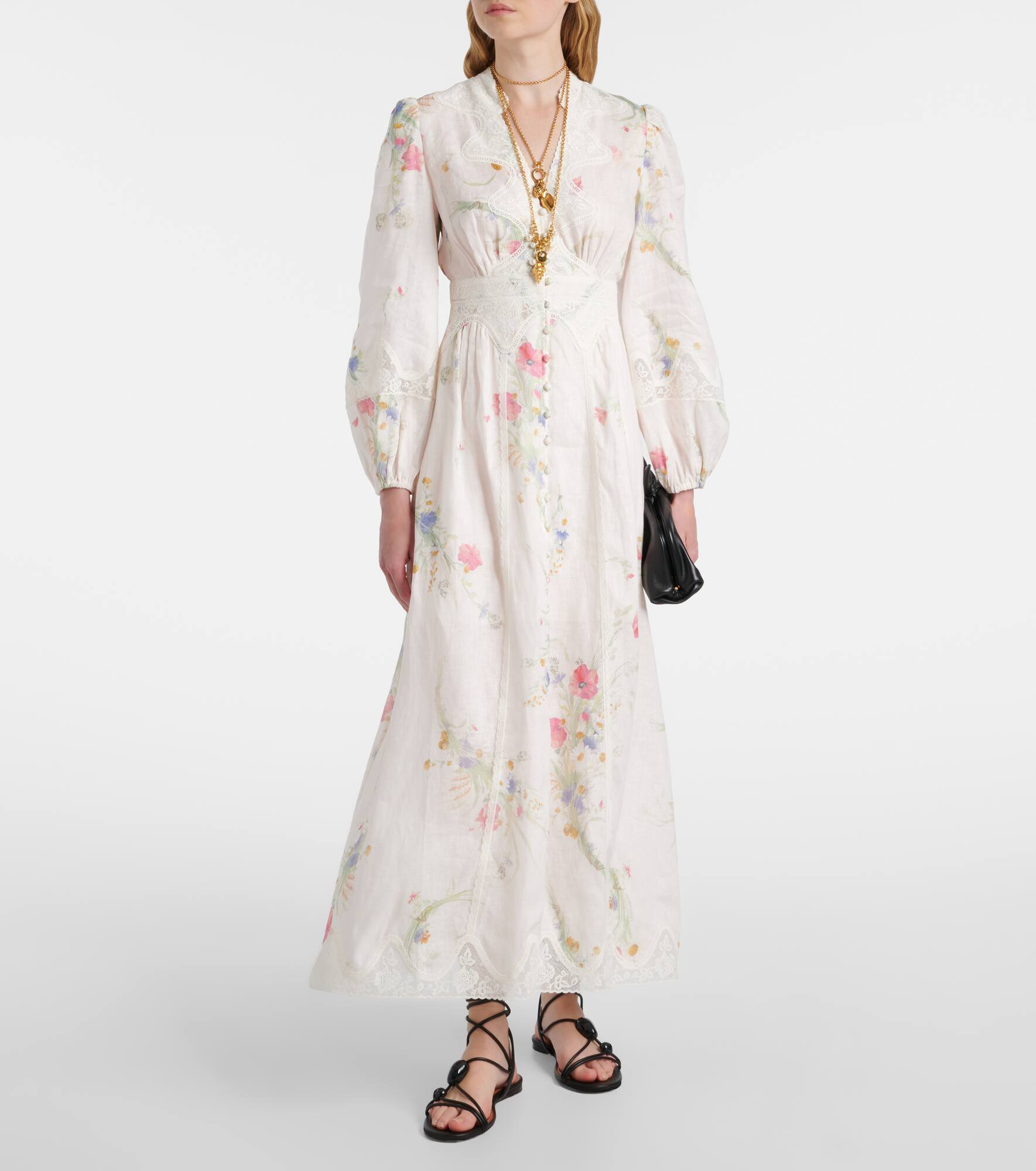 Lucky floral linen lace maxi dress - 2