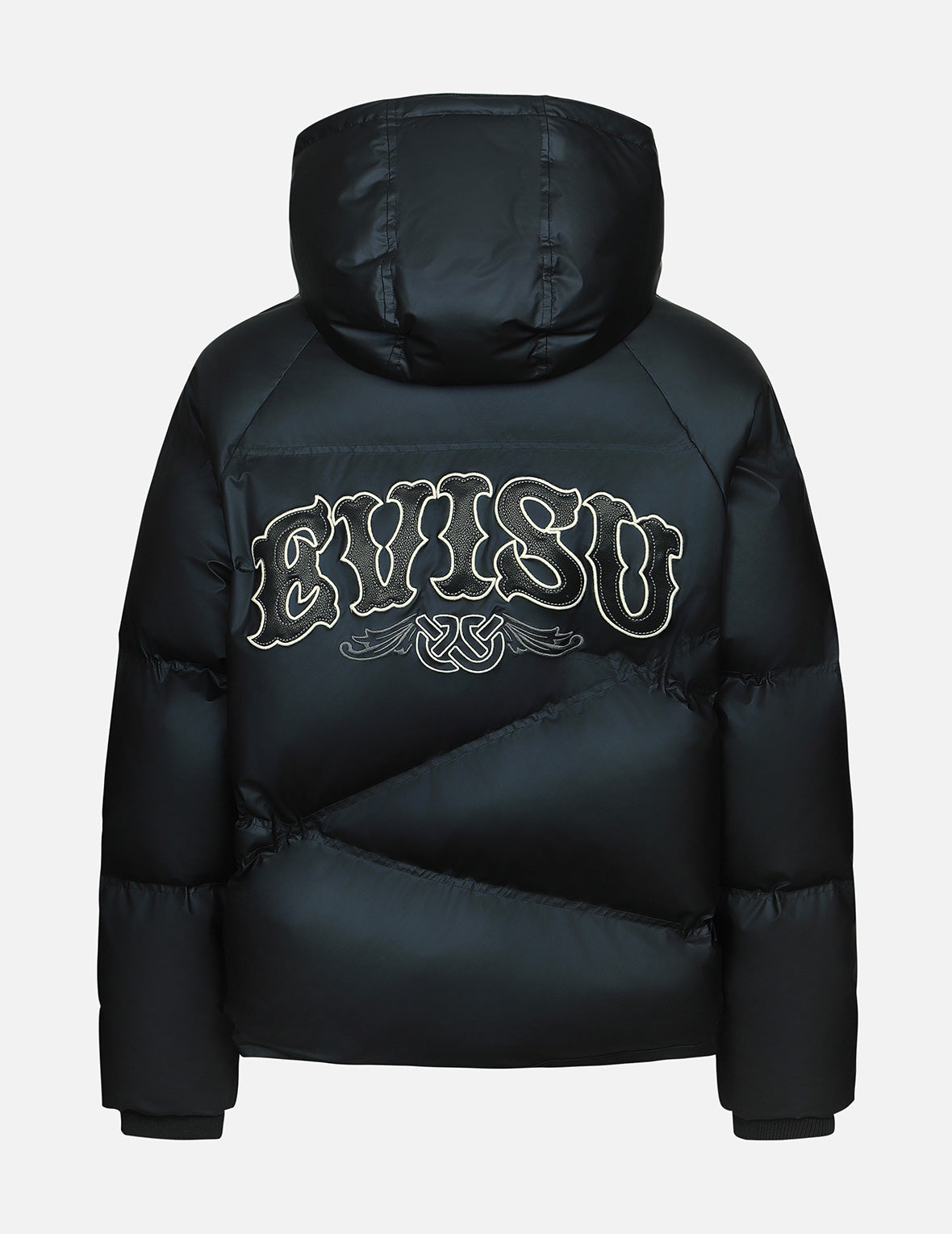 Logos and "Wheel of Wisdom" Embroidery Fashion Fit Down Jacket - 2