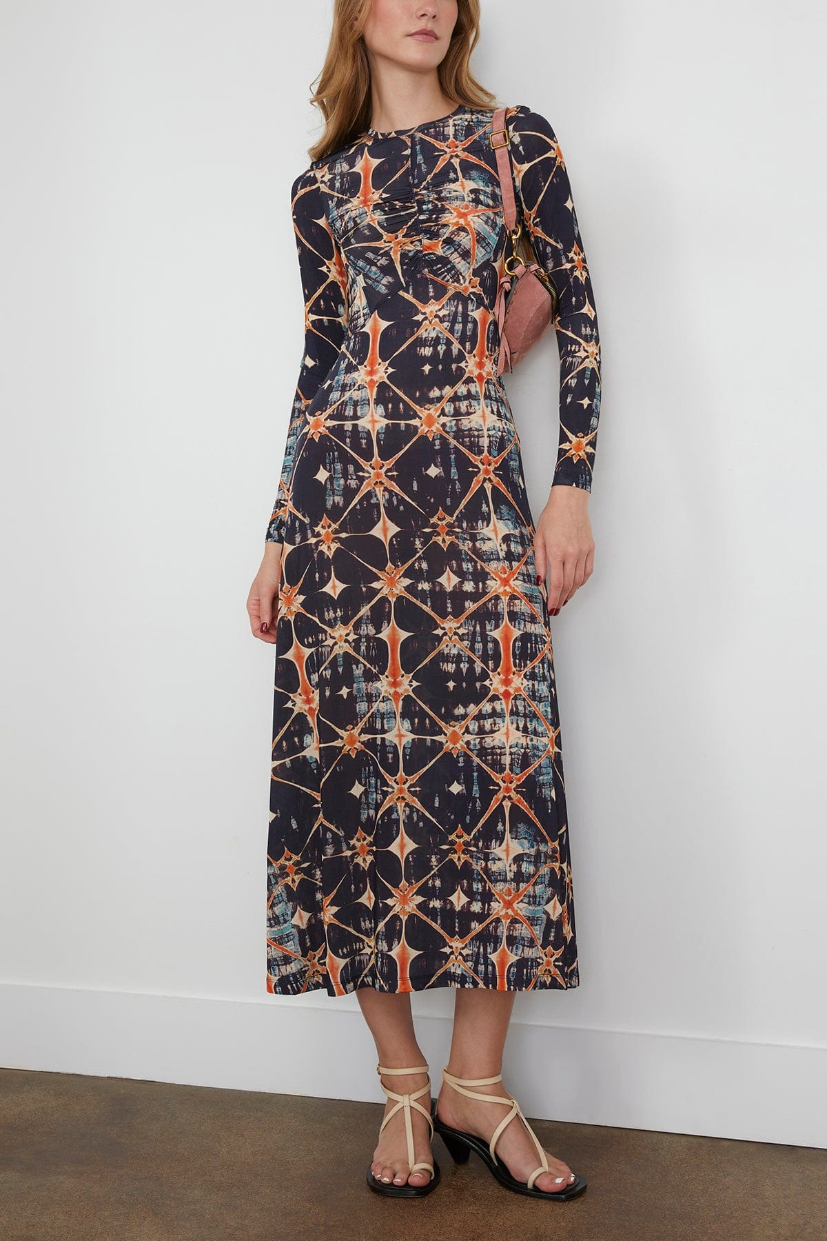 Naia Long Sleeve Ruched Midi Dress in Phoenix - 2