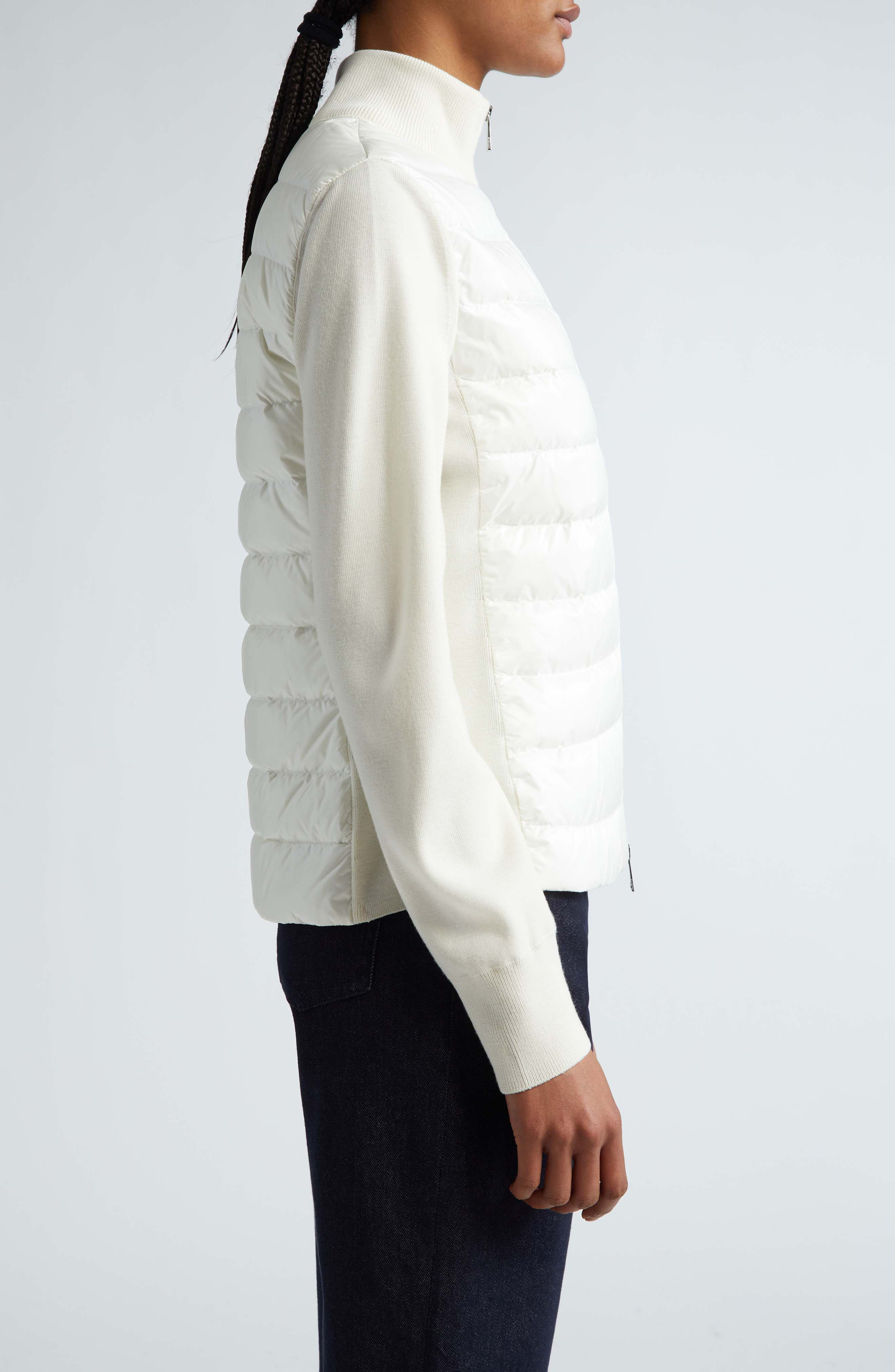 Quilted Nylon & Wool Knit Cardigan - 4