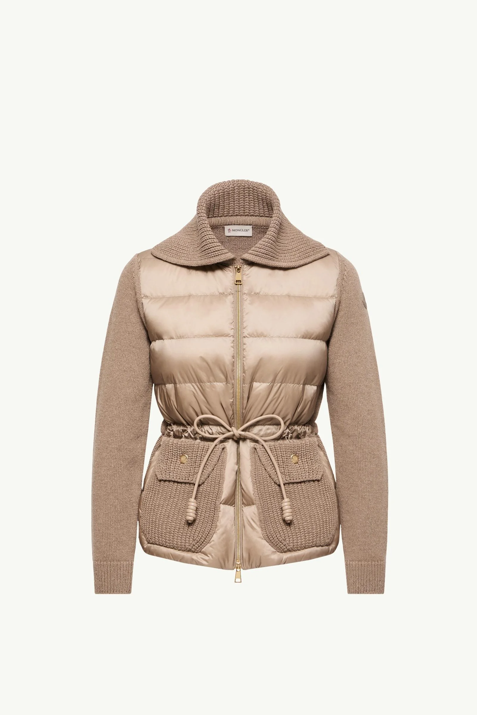 Wool & Cashmere Blend Padded Zip-Up Cardigan - 1