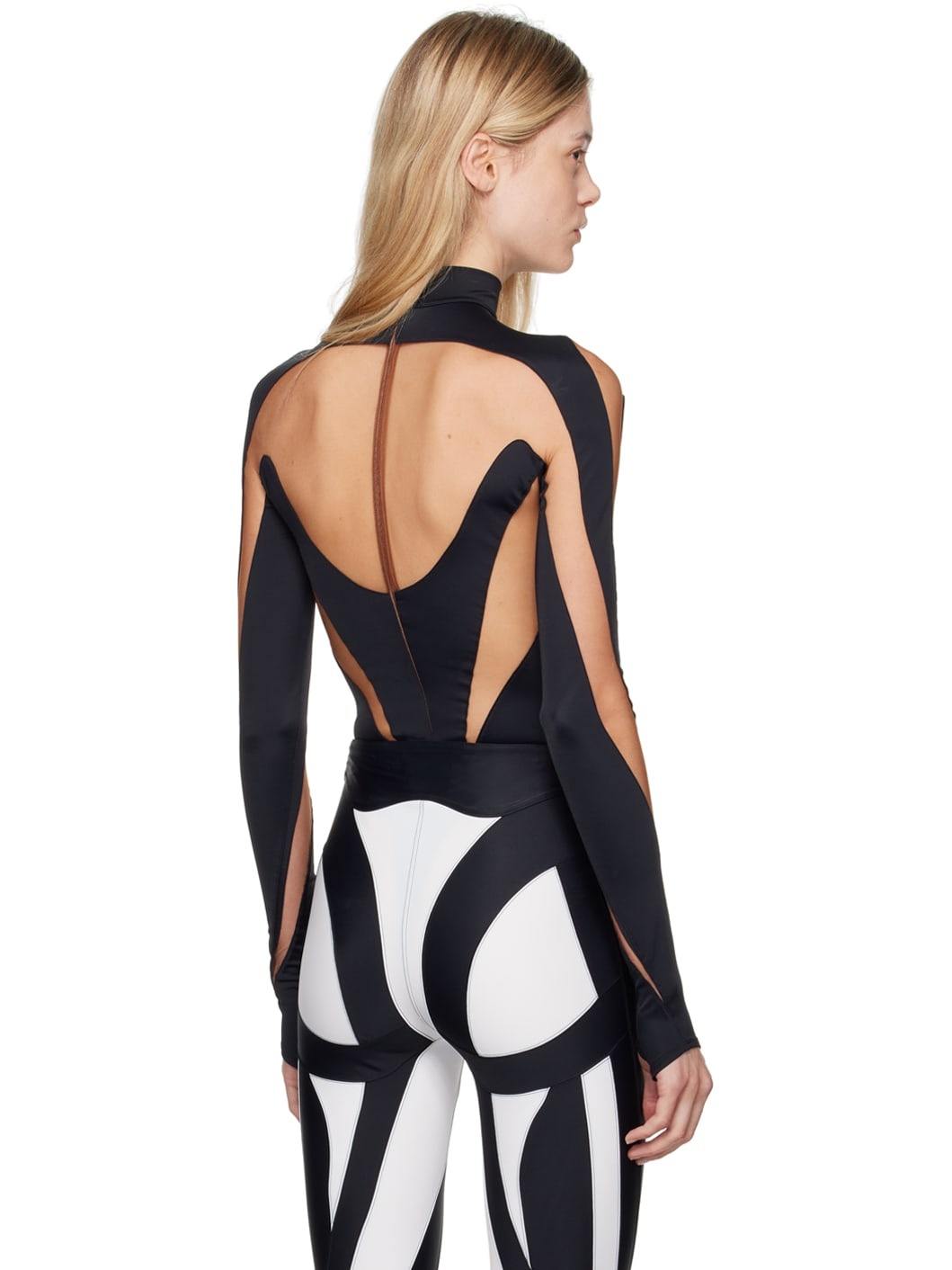 Black & Brown Illusion Bodysuit - 3