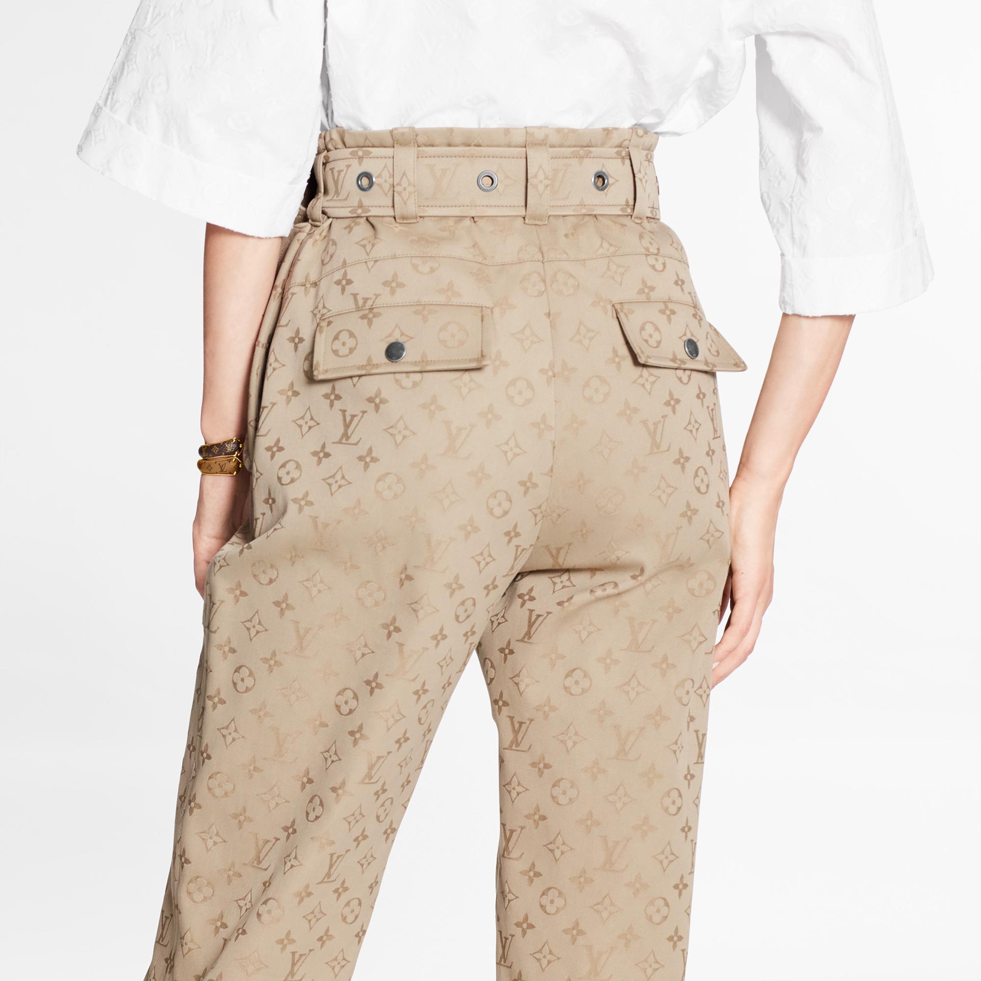 High-Waisted Carrot Pants in Monogram Jacquard  - 5