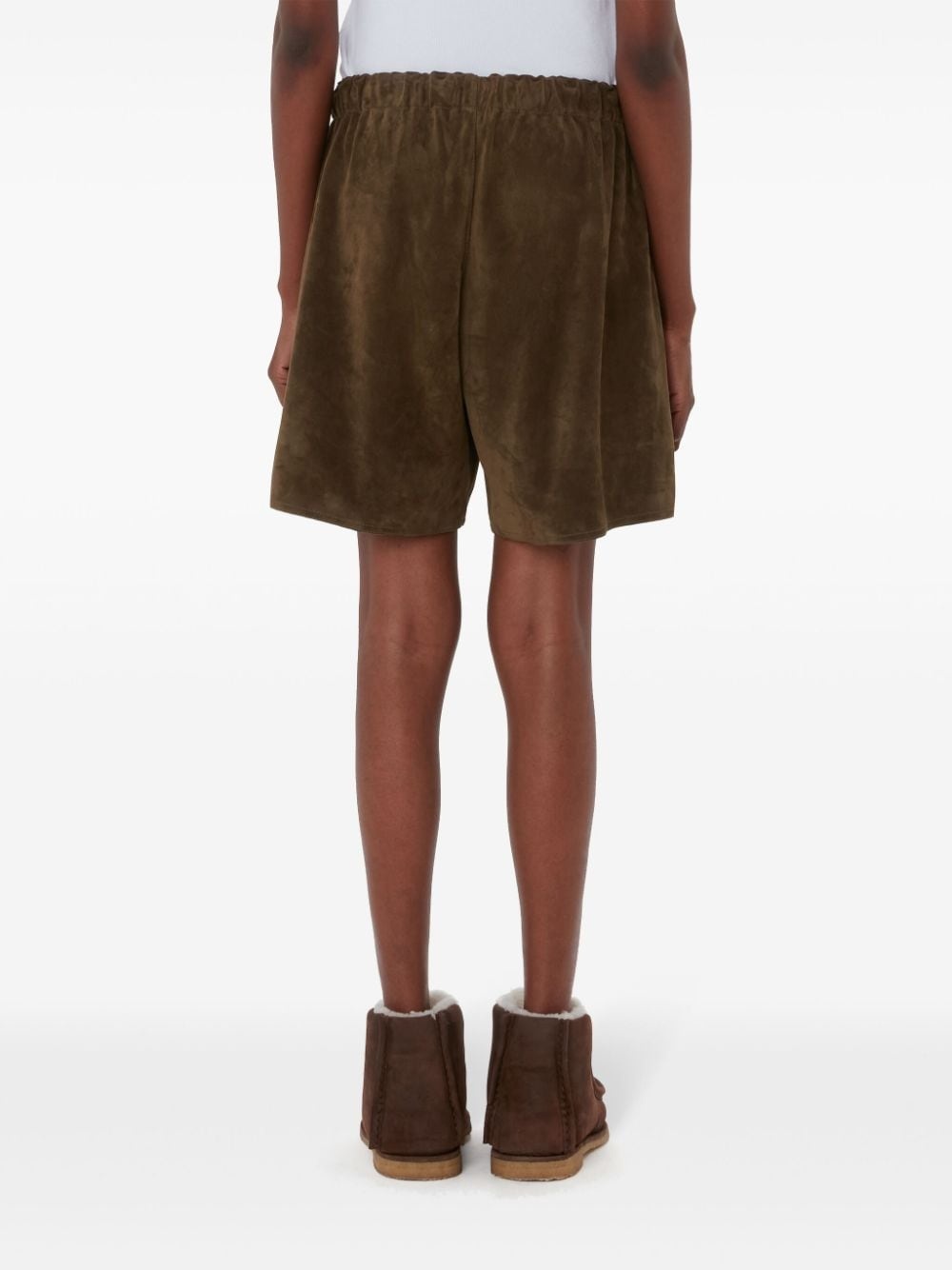 drawstring leather shorts - 4