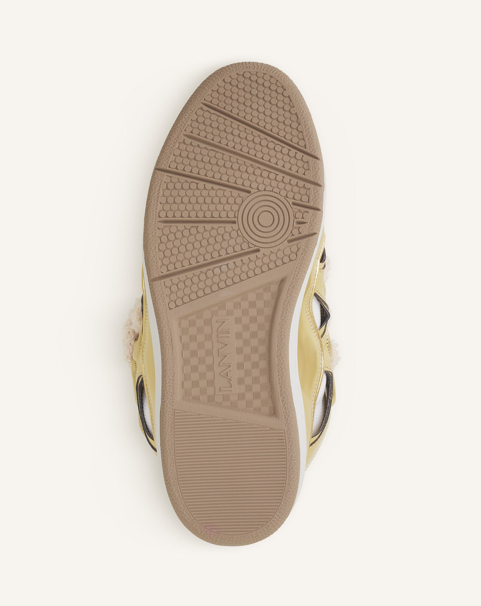 CURB METALLIC LEATHER SNEAKERS WITH MESH LACES - 6