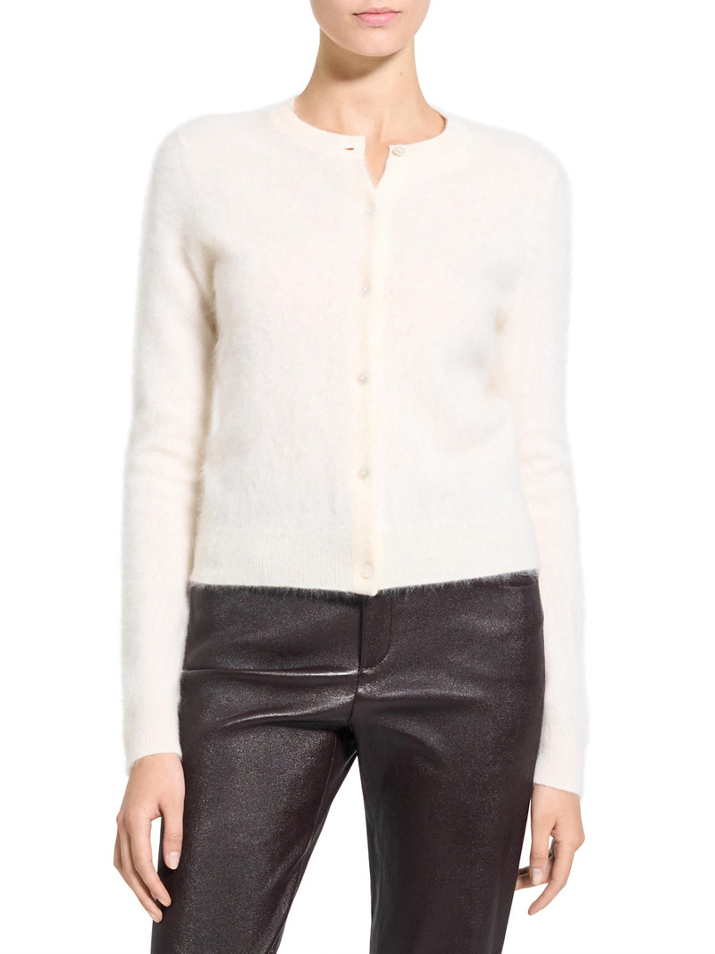 Women's Brushed Cashmere Cardigan - Ivory 1