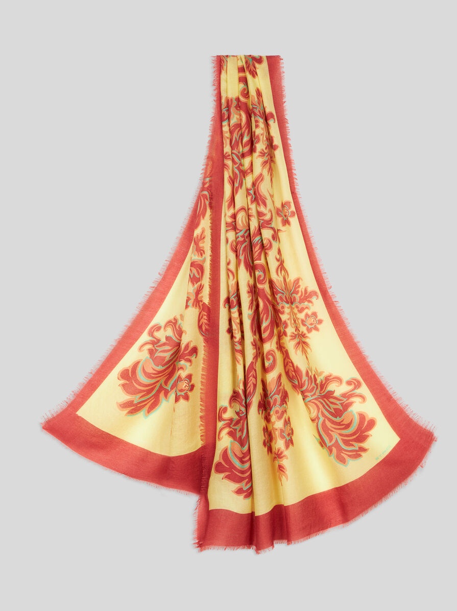 PRINTED CASHMERE AND SILK SCARF - 1