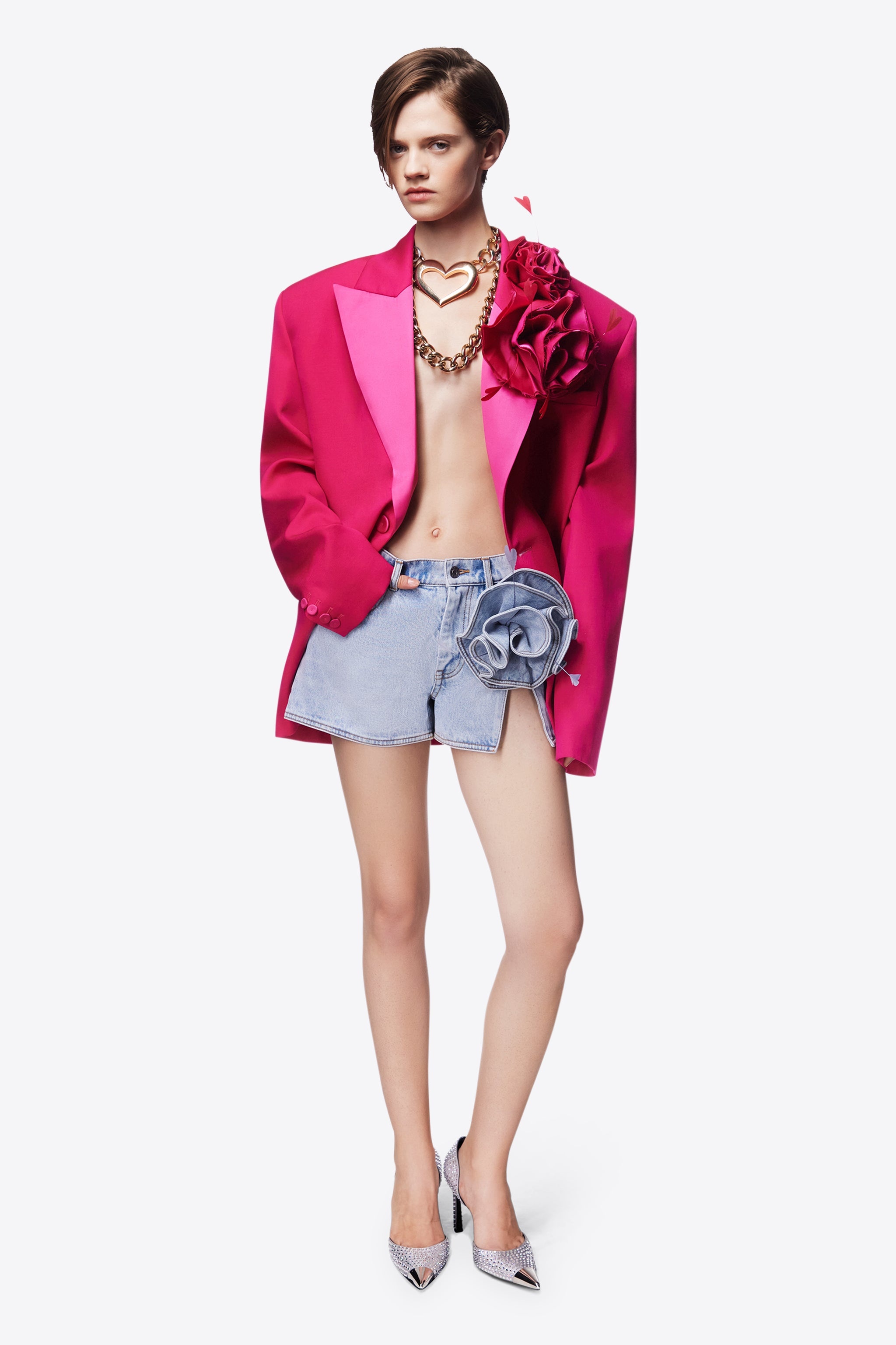 FLOWER CORSAGE OVERSIZED BLAZER - 3