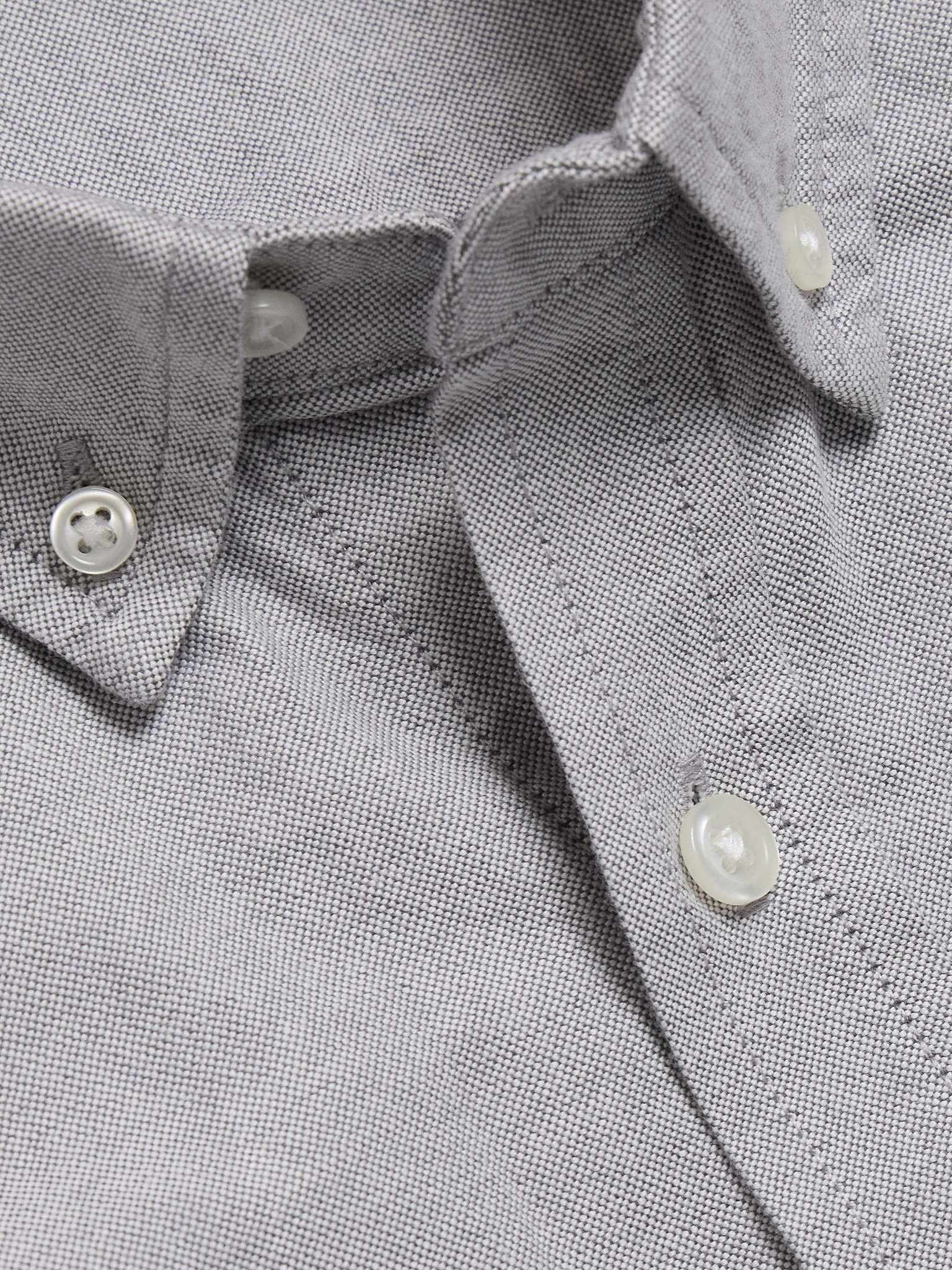 Button-Down Collar Logo-Embroidered Cotton Oxford Shirt - 6
