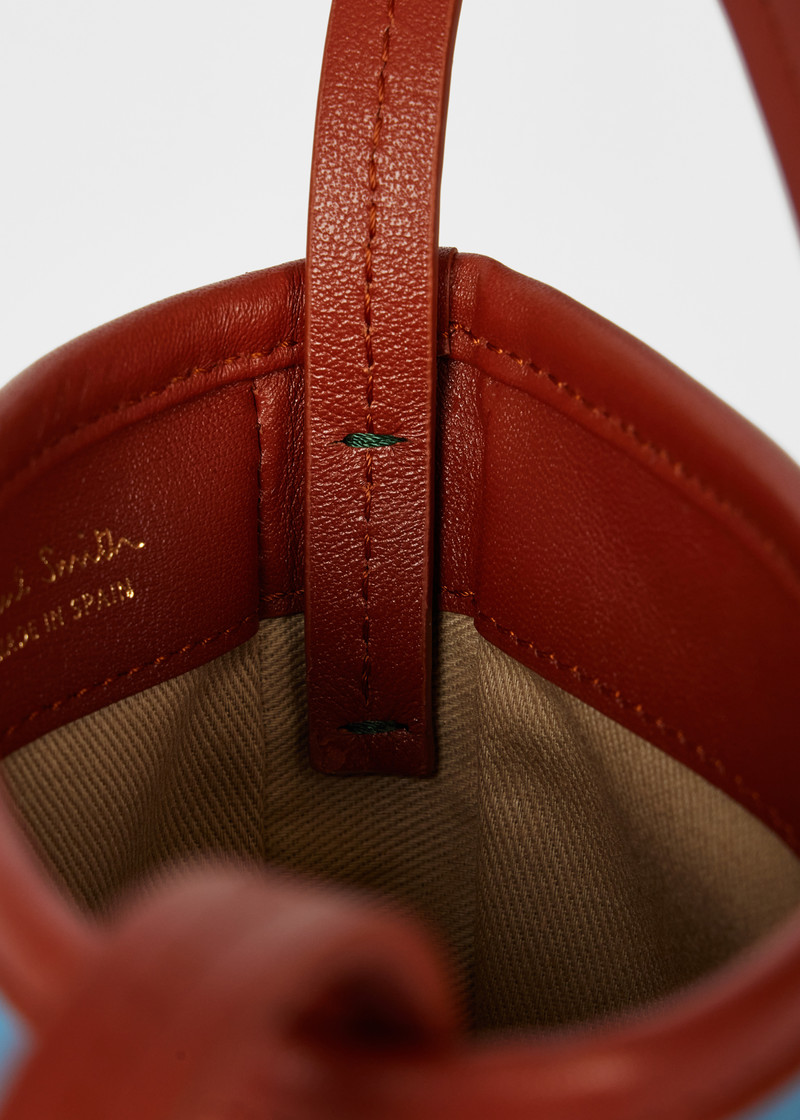 Light Blue Colour-Block Leather Pouch Bag 6