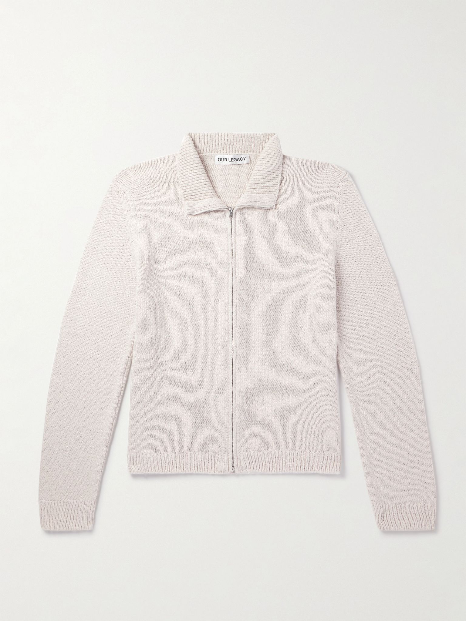 Float Silk Zip-Up Cardigan Neutral - 1