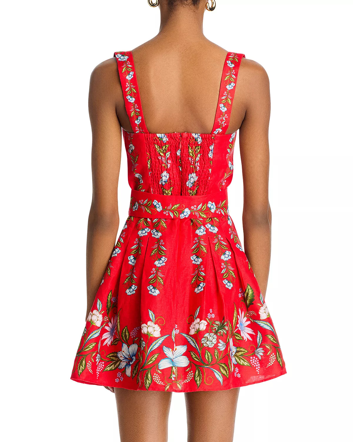 Sweet Bloom Bouquet Red Sleeveless Mini Dress - 4