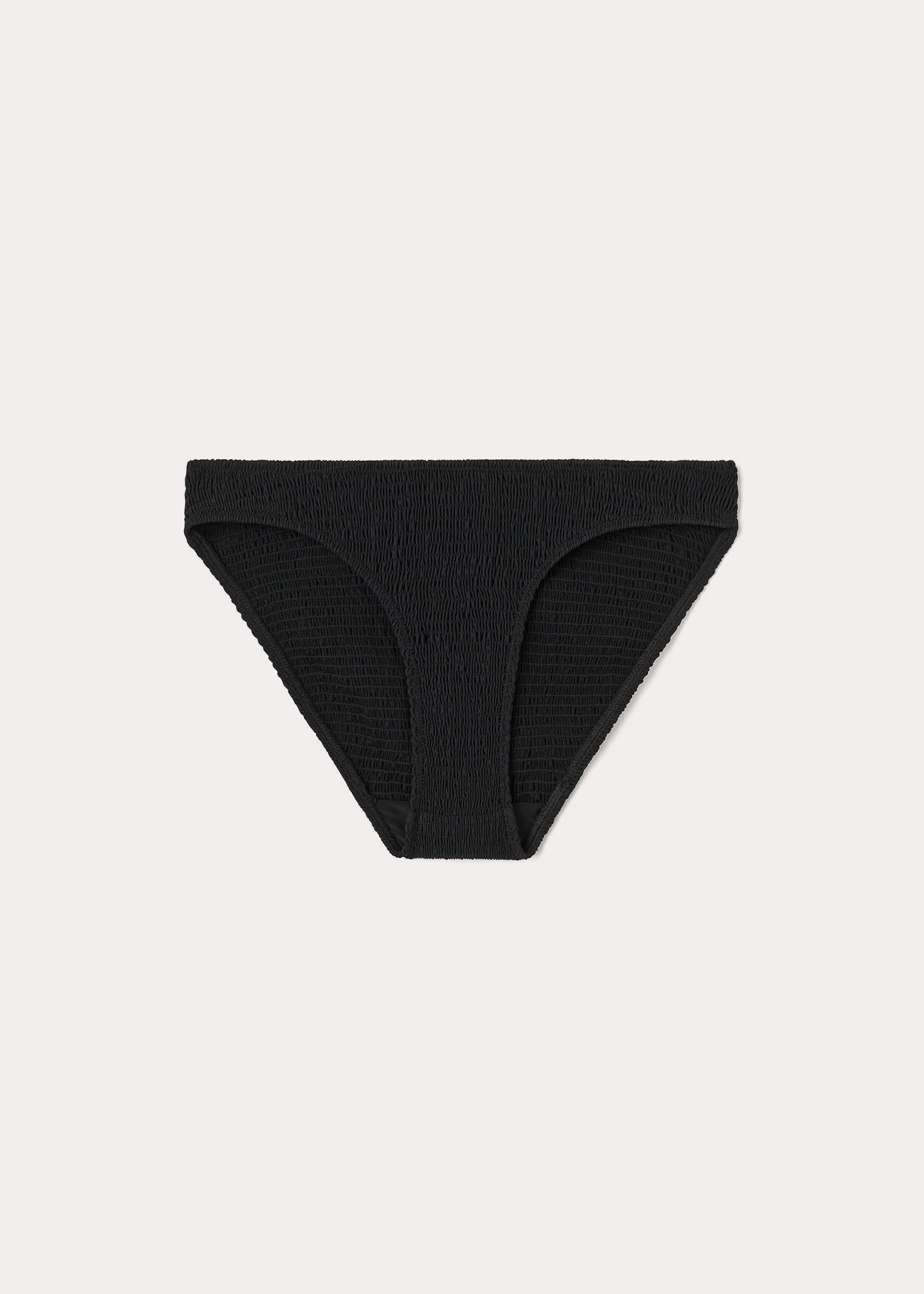 Smocked mini bikini bottoms black - 1