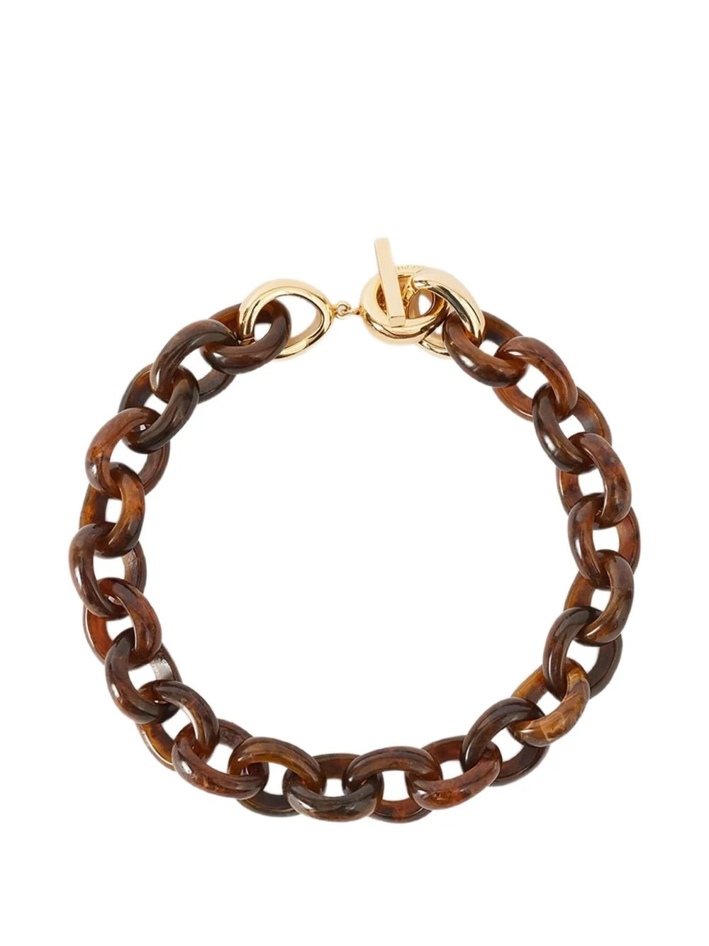 tortoiseshell-effect chunky-link necklace - 1