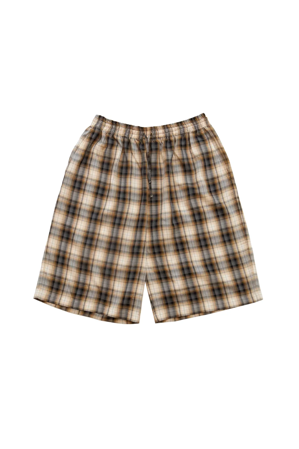 Acne Studios Plaid Skater Shorts Beige - 1