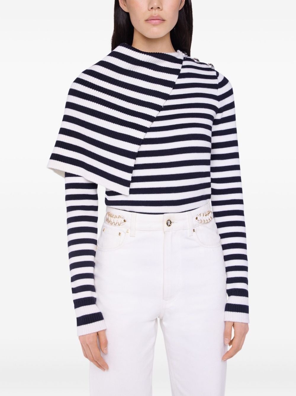 asymmetrical striped sweater - 4
