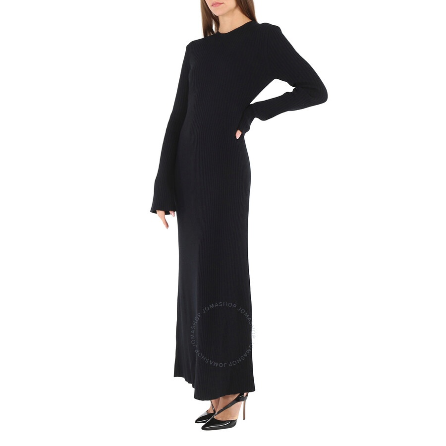 Chloe Ladies Black Long Knitted Wool And Cashmere Dress - 4