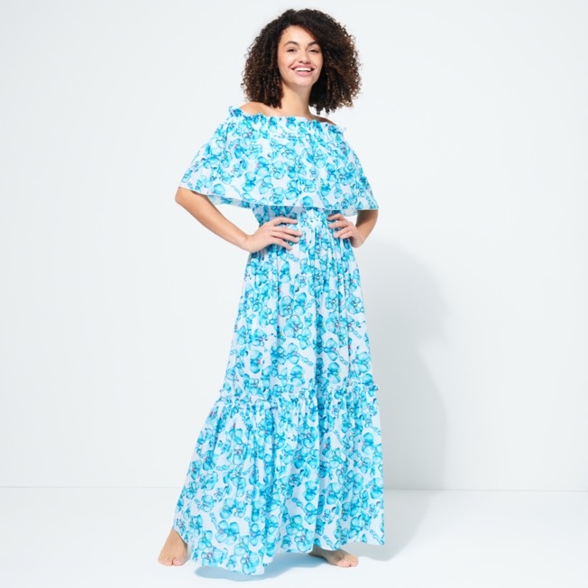 Women Off the Shoulder Long Dress Orchidees - 3