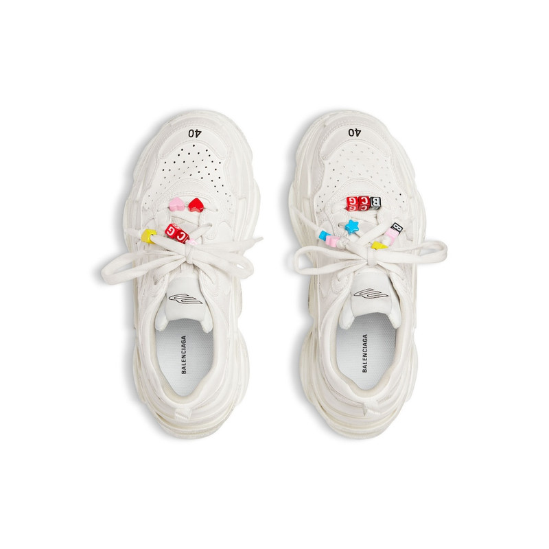 Women's Triple S Sporty Sneaker With Charms in White 6
