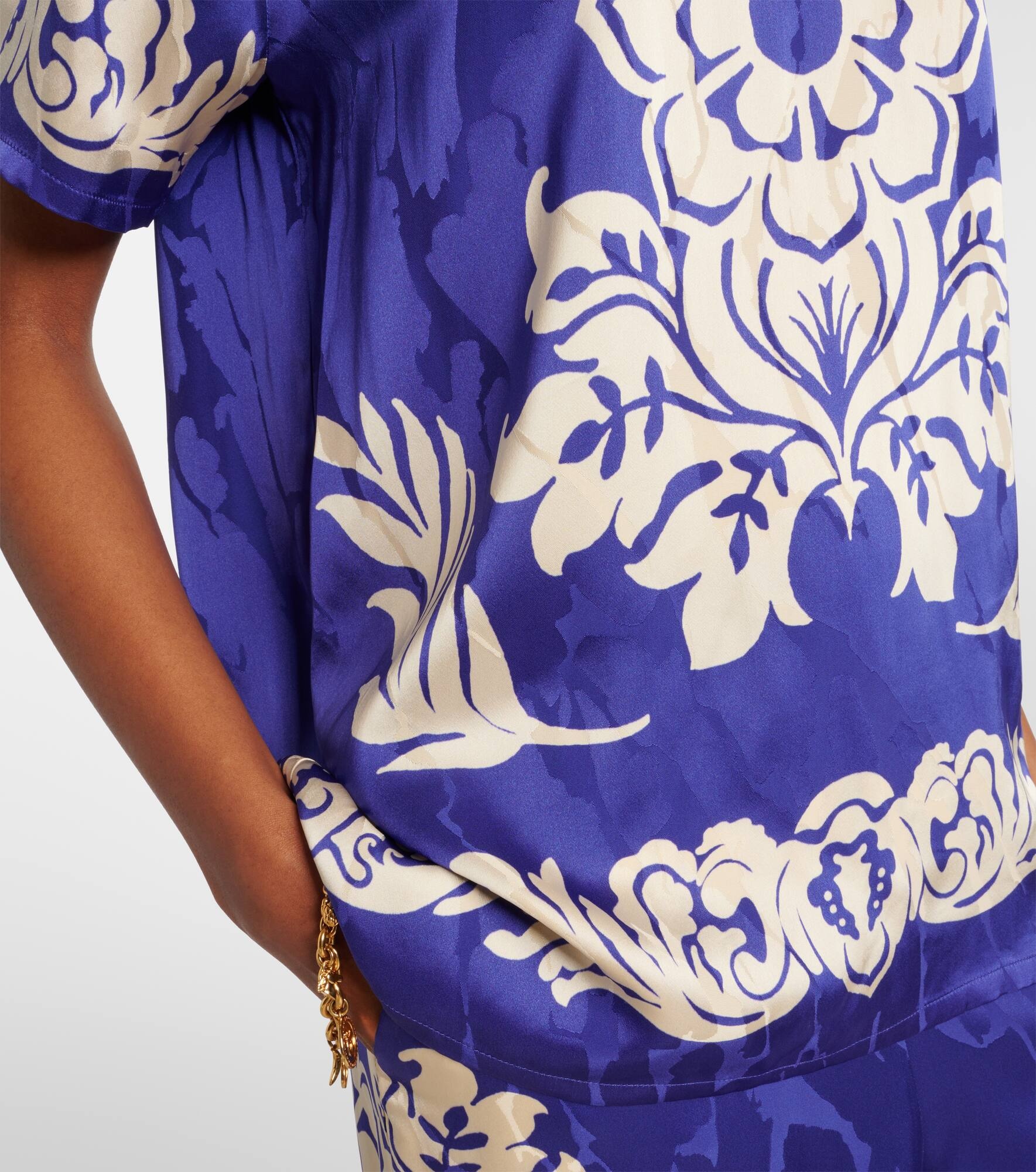 Floral satin top - 5