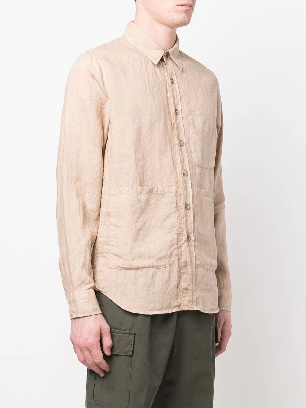 long sleeve patch pocket shirt - 3