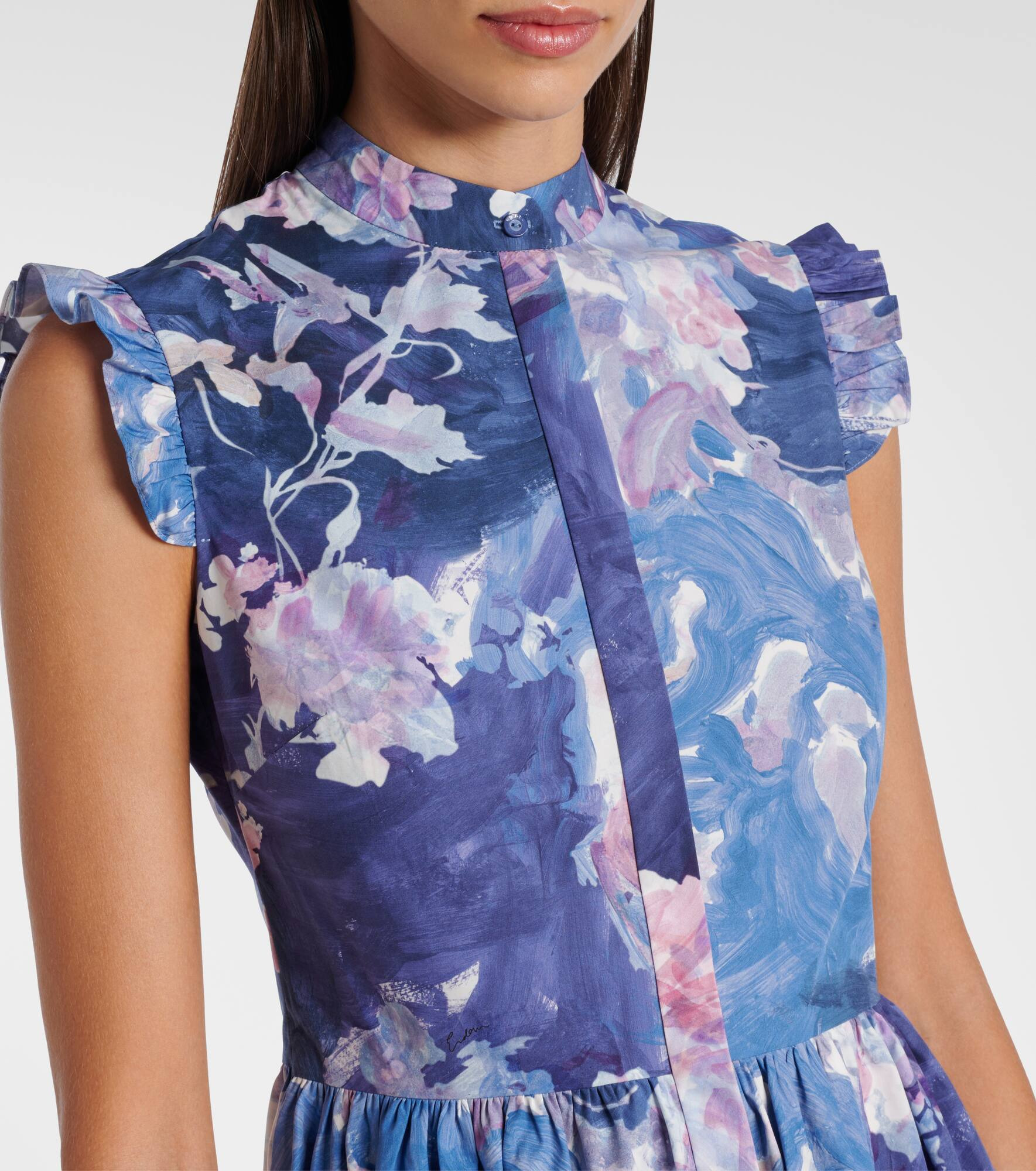 Flared floral midi dress - 4