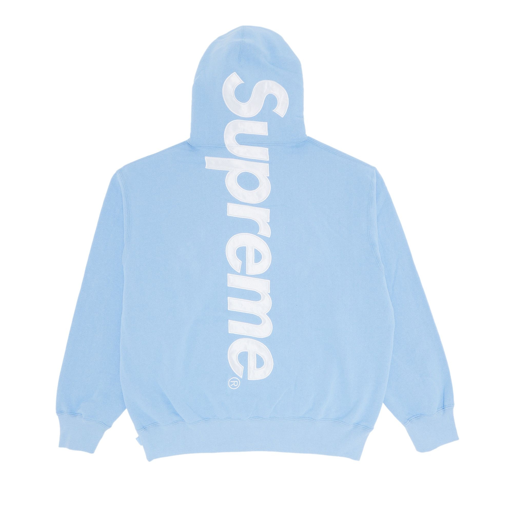 Supreme Satin Appliqué Hooded Sweatshirt 'Light Blue' - 2