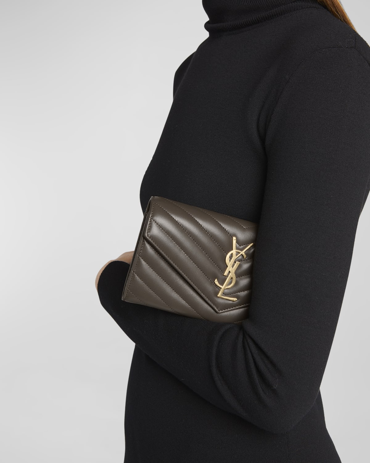 YSL Monogram Large Envelope Flap Wallet in Smooth Leather - 3