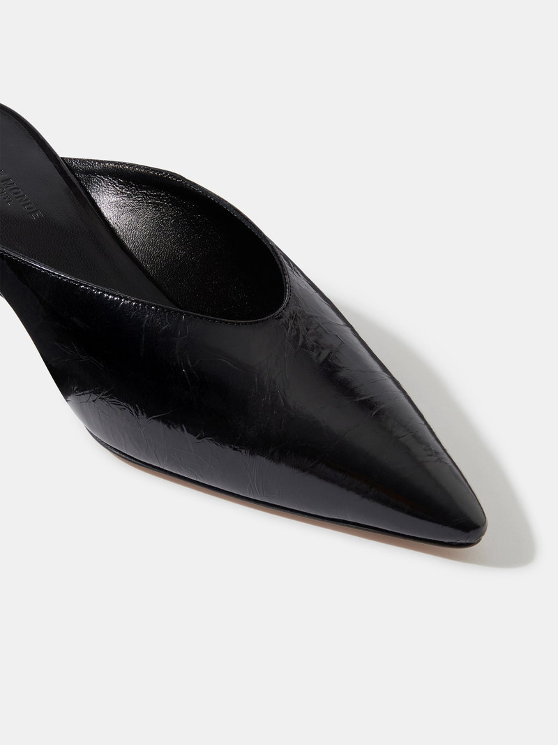 Victoria Micro Wedge Mule / Black Naplack Leather 4