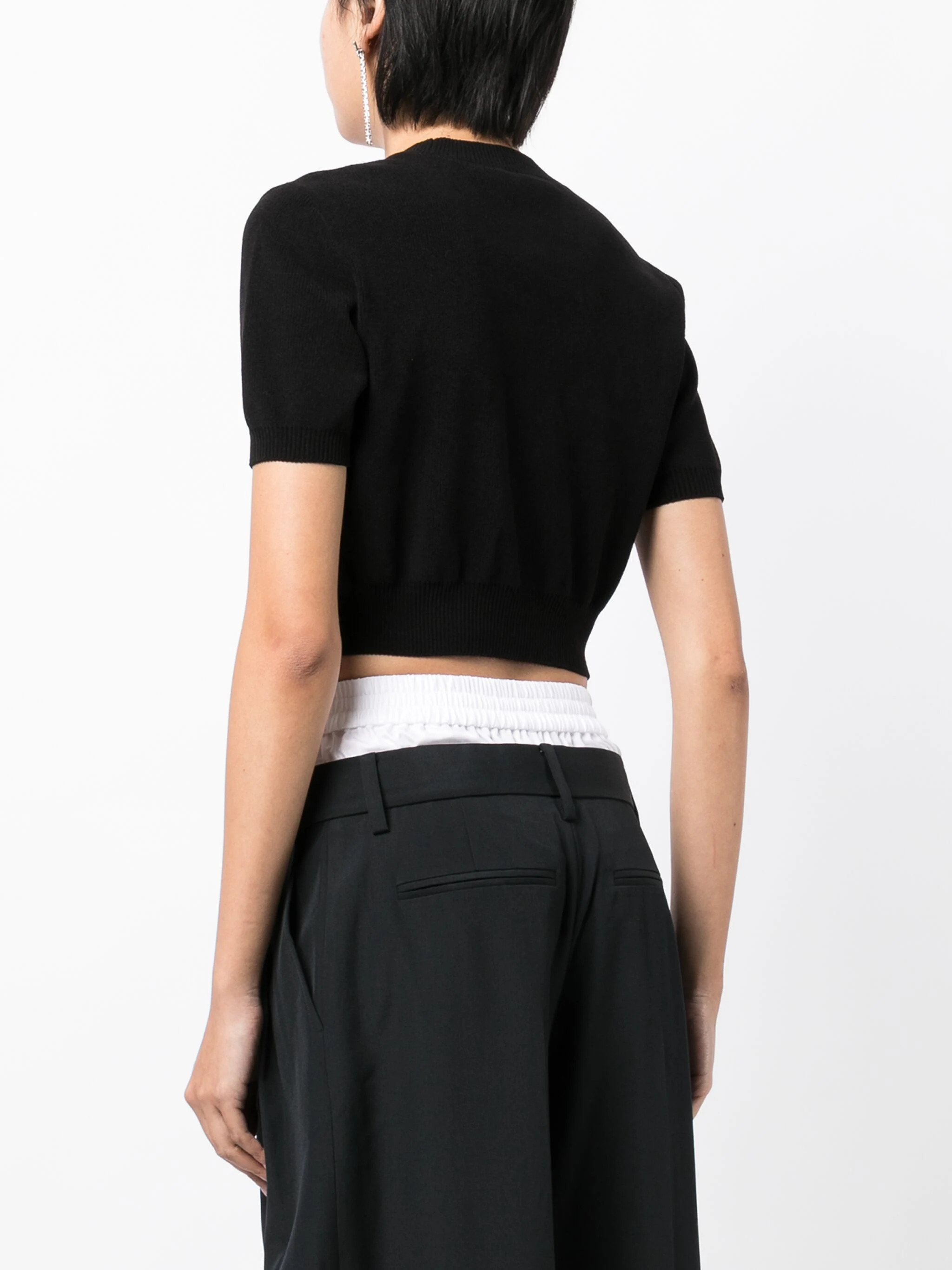 ALEXANDER WANG - Women Embossed Logo Ribbed Short Sleeve Tee - 3