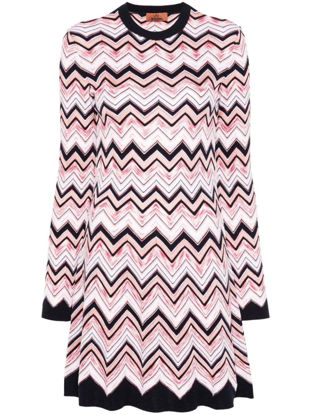 zigzag knitted mini dress - 1