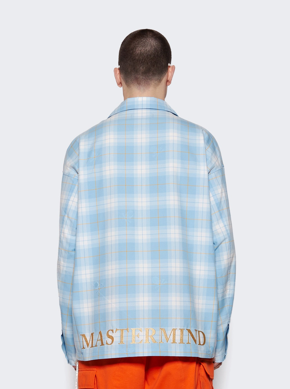 Open Collar Plaid Shirt Blue - 5
