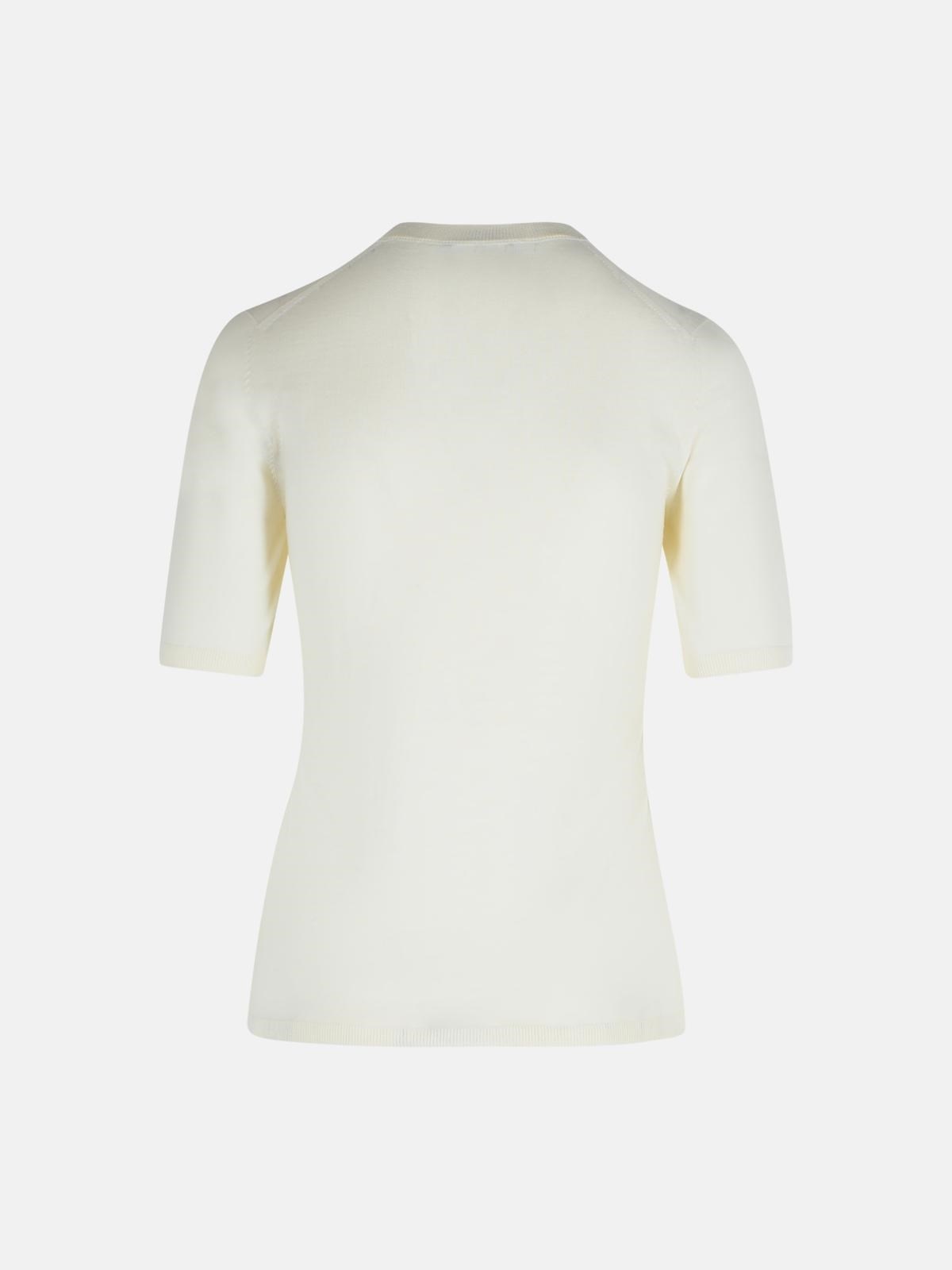 'GERICO' WHITE VIRGIN WOOL SWEATER - 3