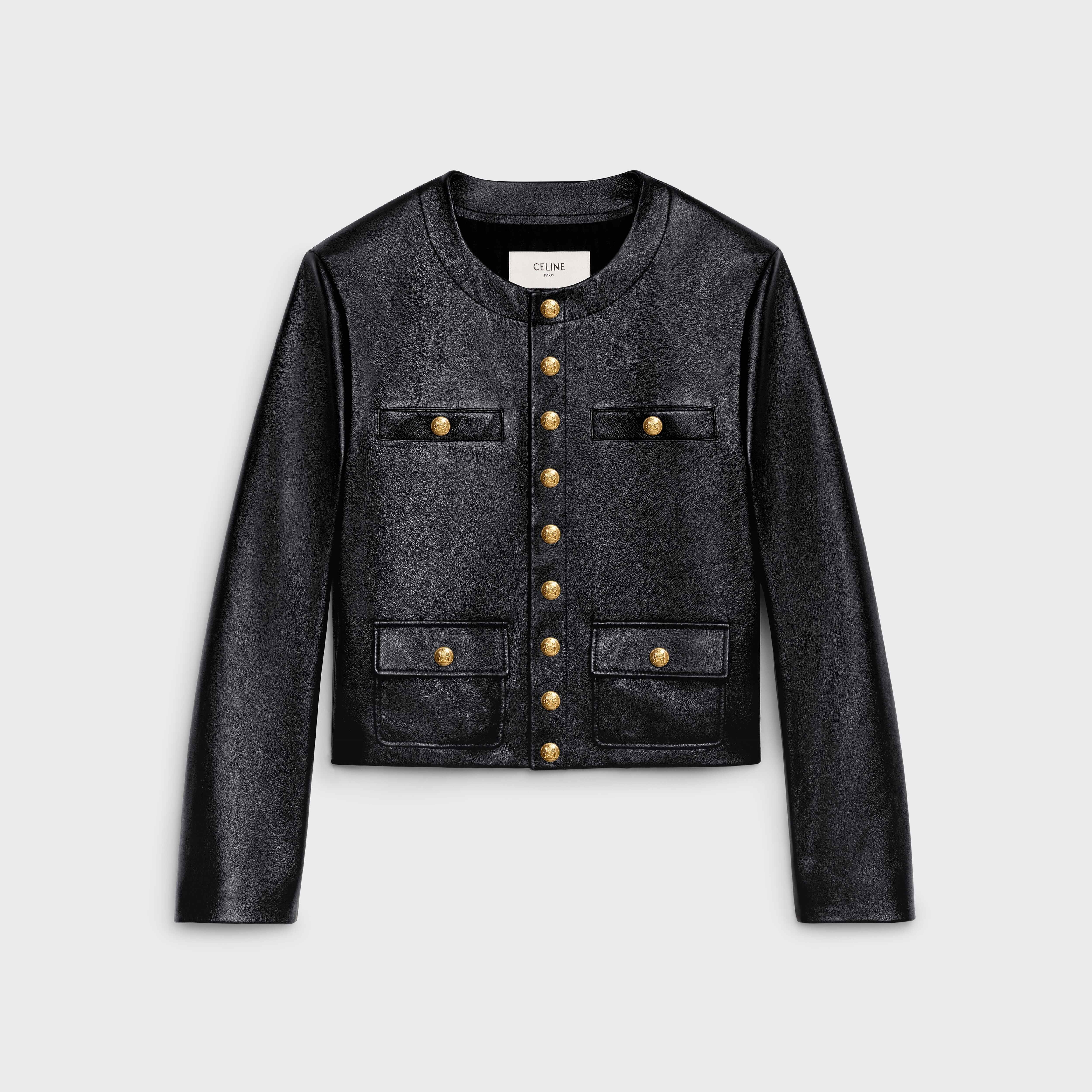 "CHASSEUR" JACKET IN LAMBSKIN WITH SNAP BUTTONS - 1