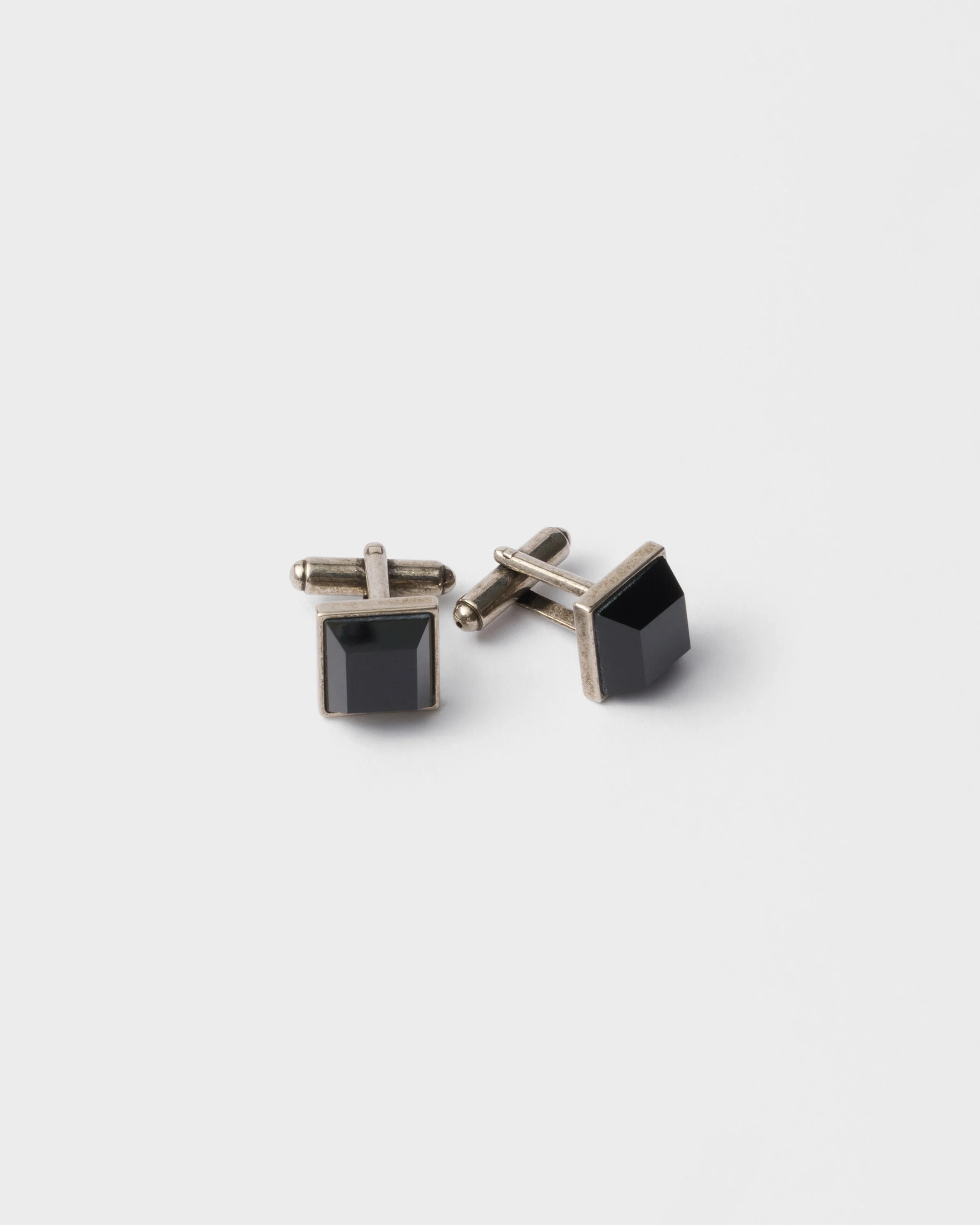 Metal and semi-precious stone cufflinks - 1