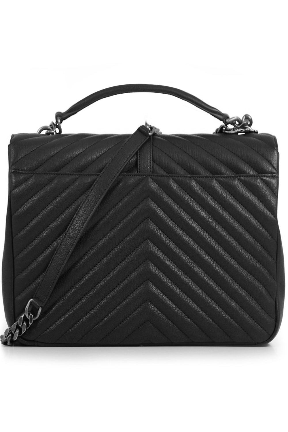 LARGE COLLEGE BAG BLACK/SILVER - 3