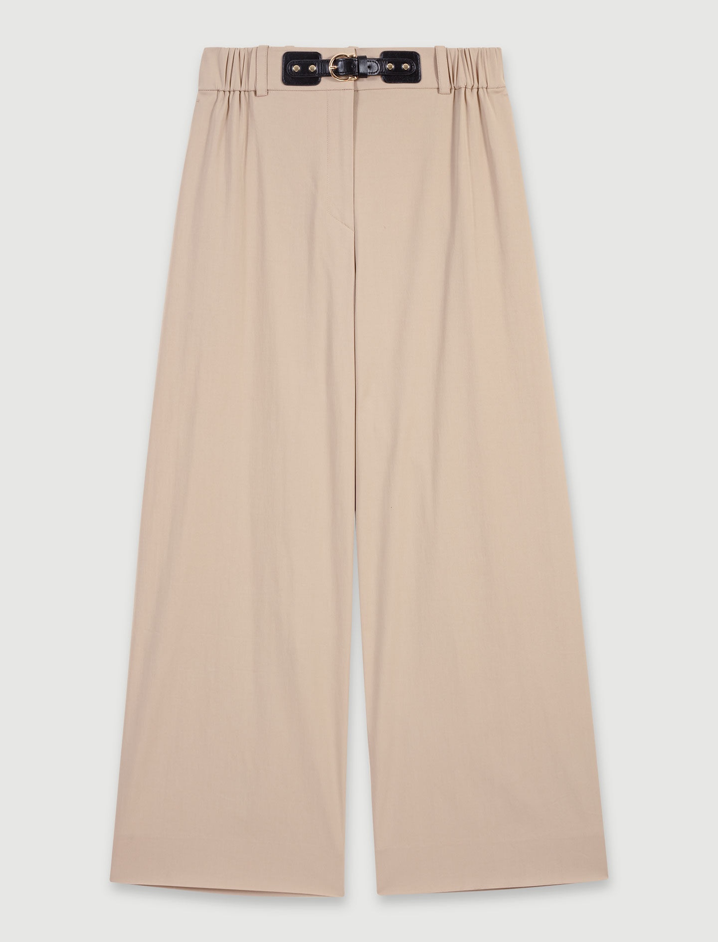 Wide-leg cotton trousers - 1