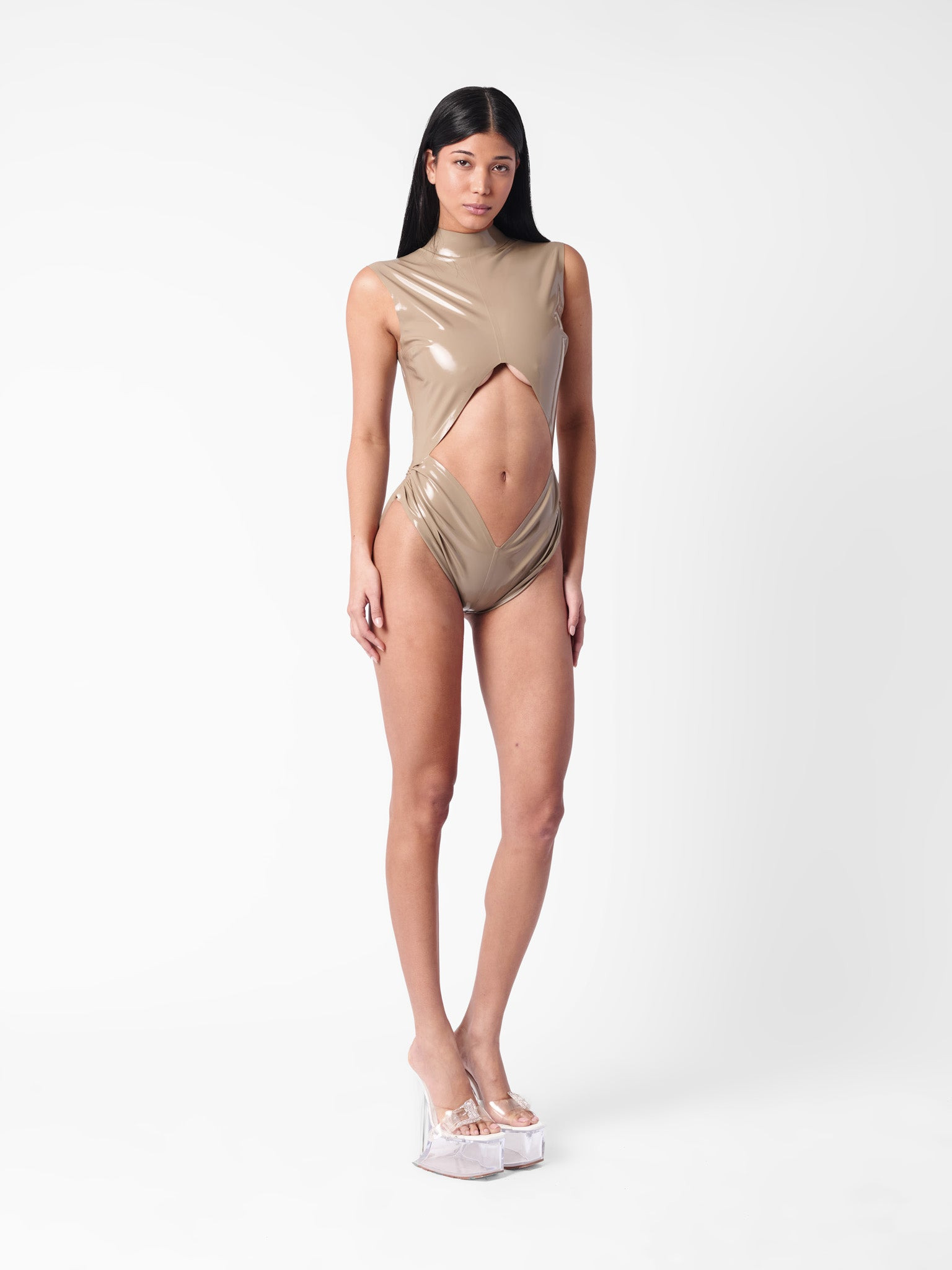 BRONX LATEX BODYSUIT TAUPE - 8