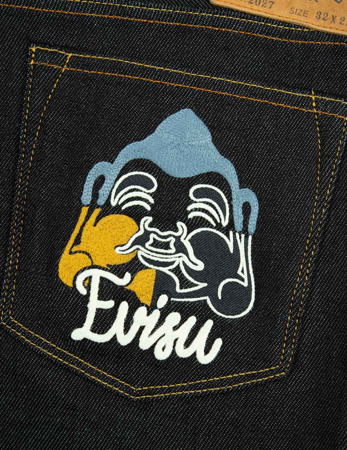 SEAGULL AND GODHEAD EMBROIDERY CROPPED FIT JEANS #2027 - 10