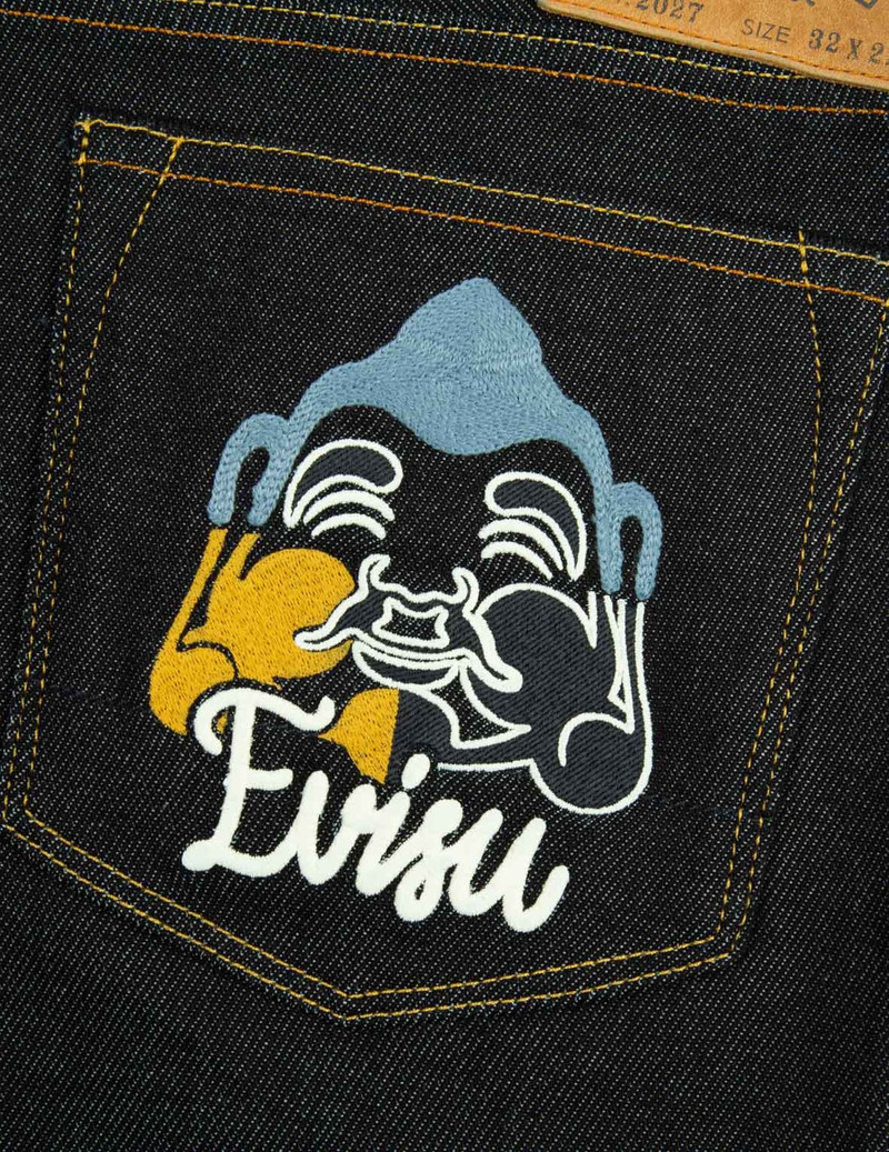 SEAGULL AND GODHEAD EMBROIDERY CROPPED FIT JEANS #2027 10