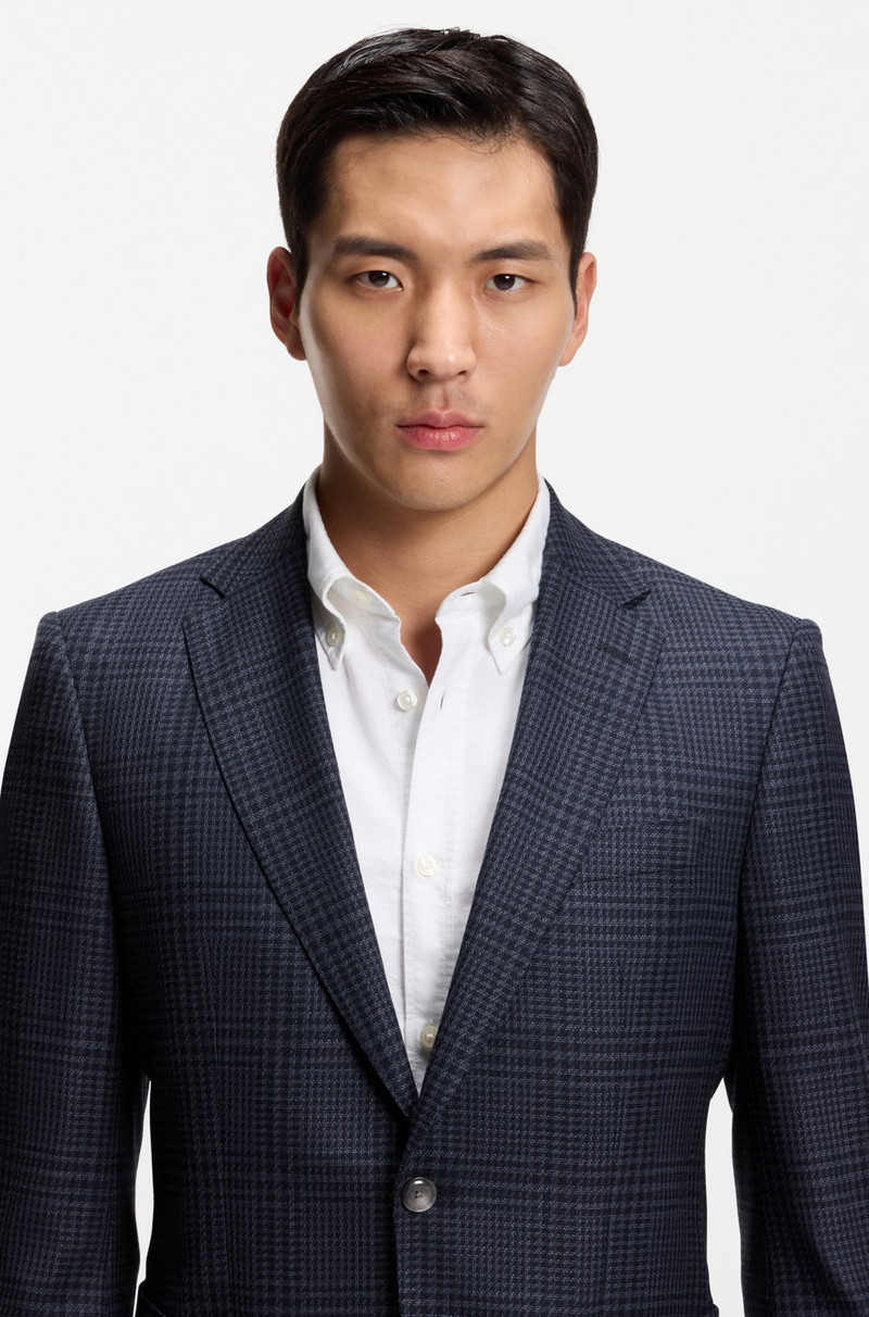 CHECKED SLIM-FIT JACKET IN VIRGIN WOOL 5