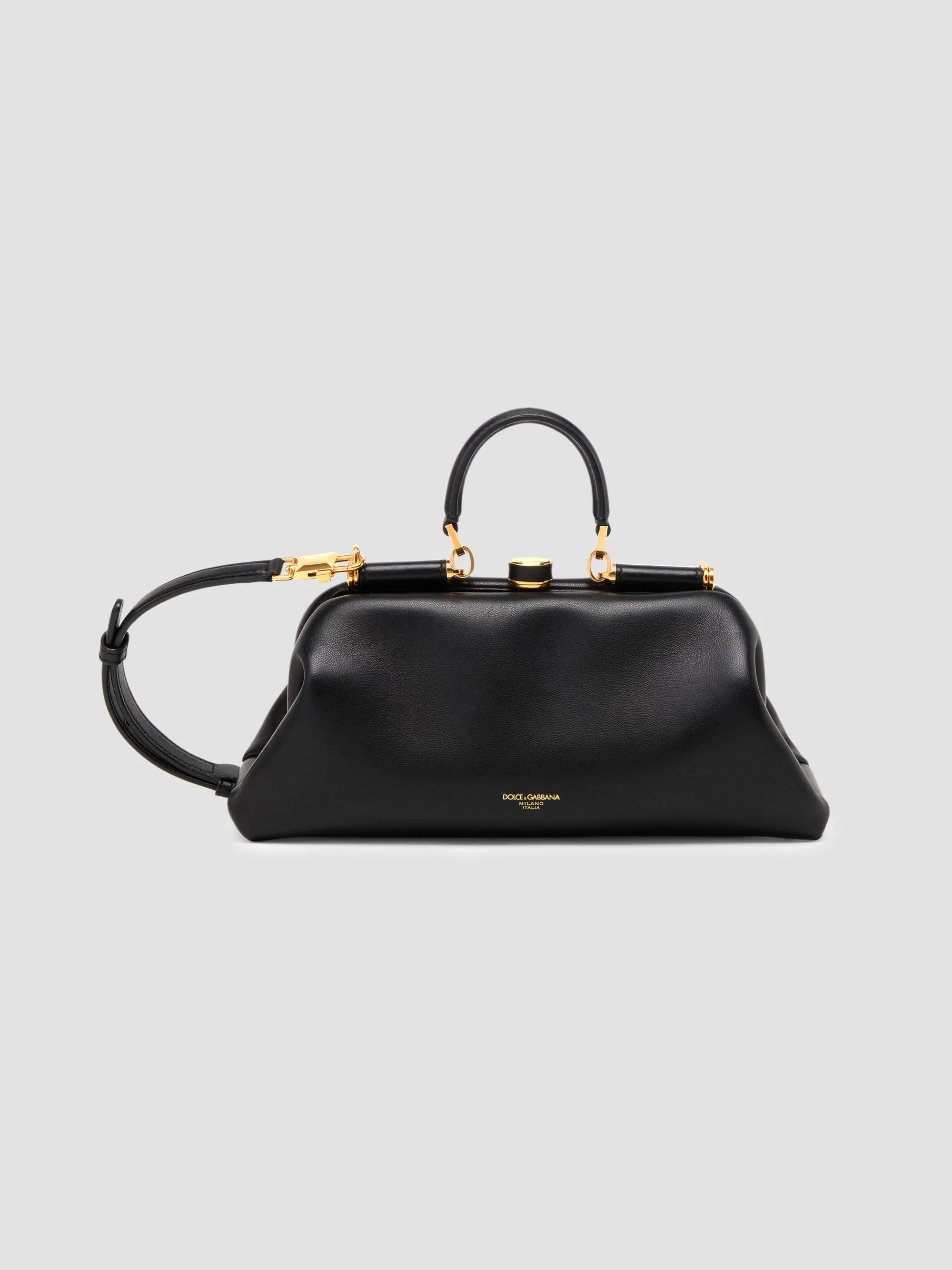 Women's Nonna Small Leather Satchel - Nero - 1