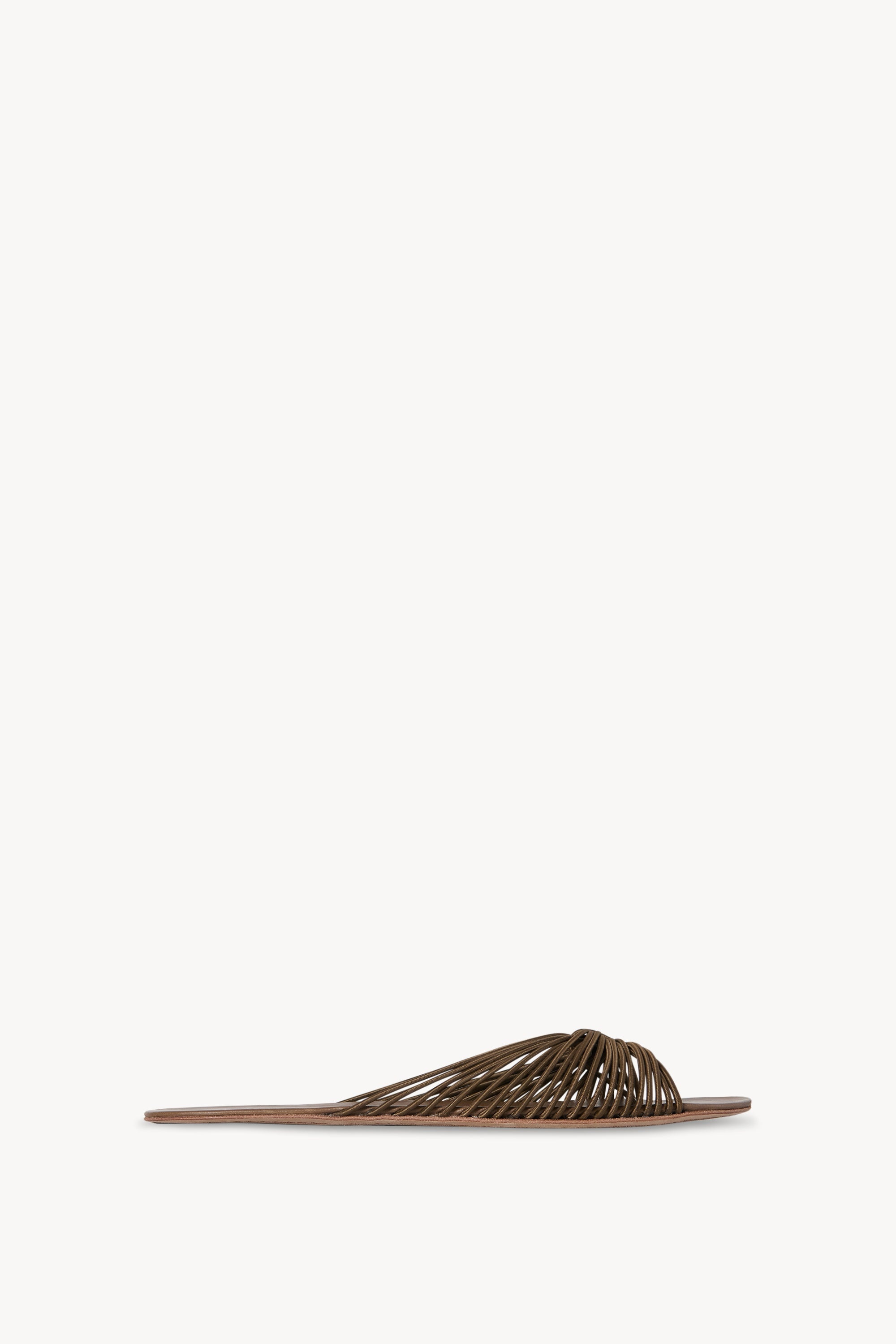 Sara Slide Sandal in Elastic and Leather - 1